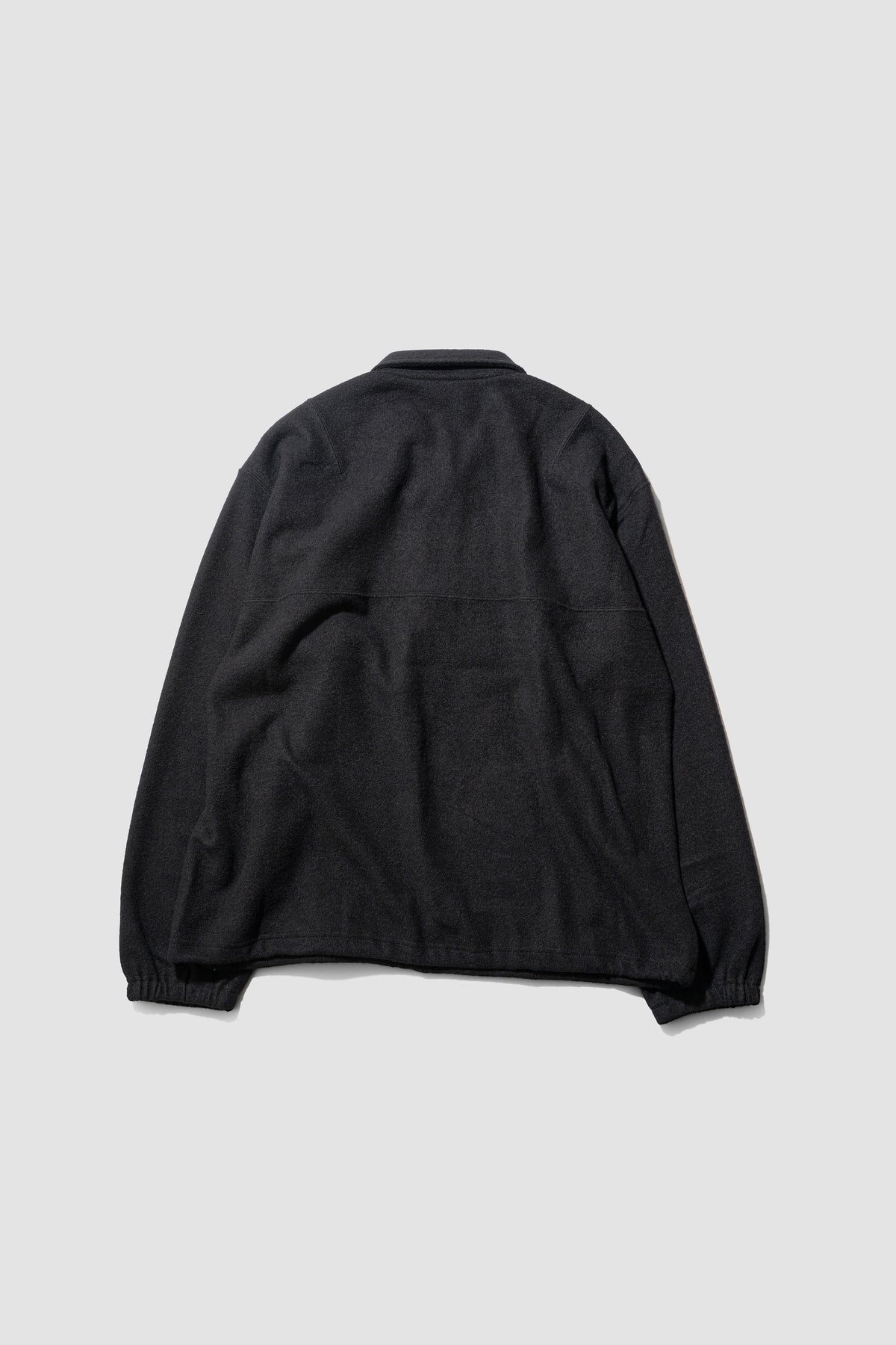 ANCELLM / WOOL PULL OVER SHIRT "BLACK"