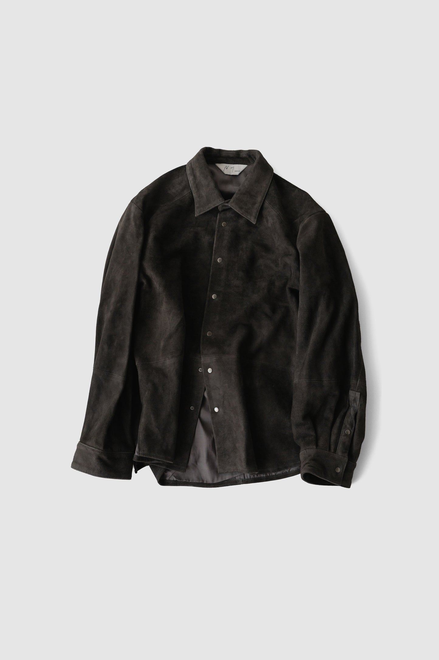 ANCELLM / GEEP LEATHER OVER SHIRT "BLACK"
