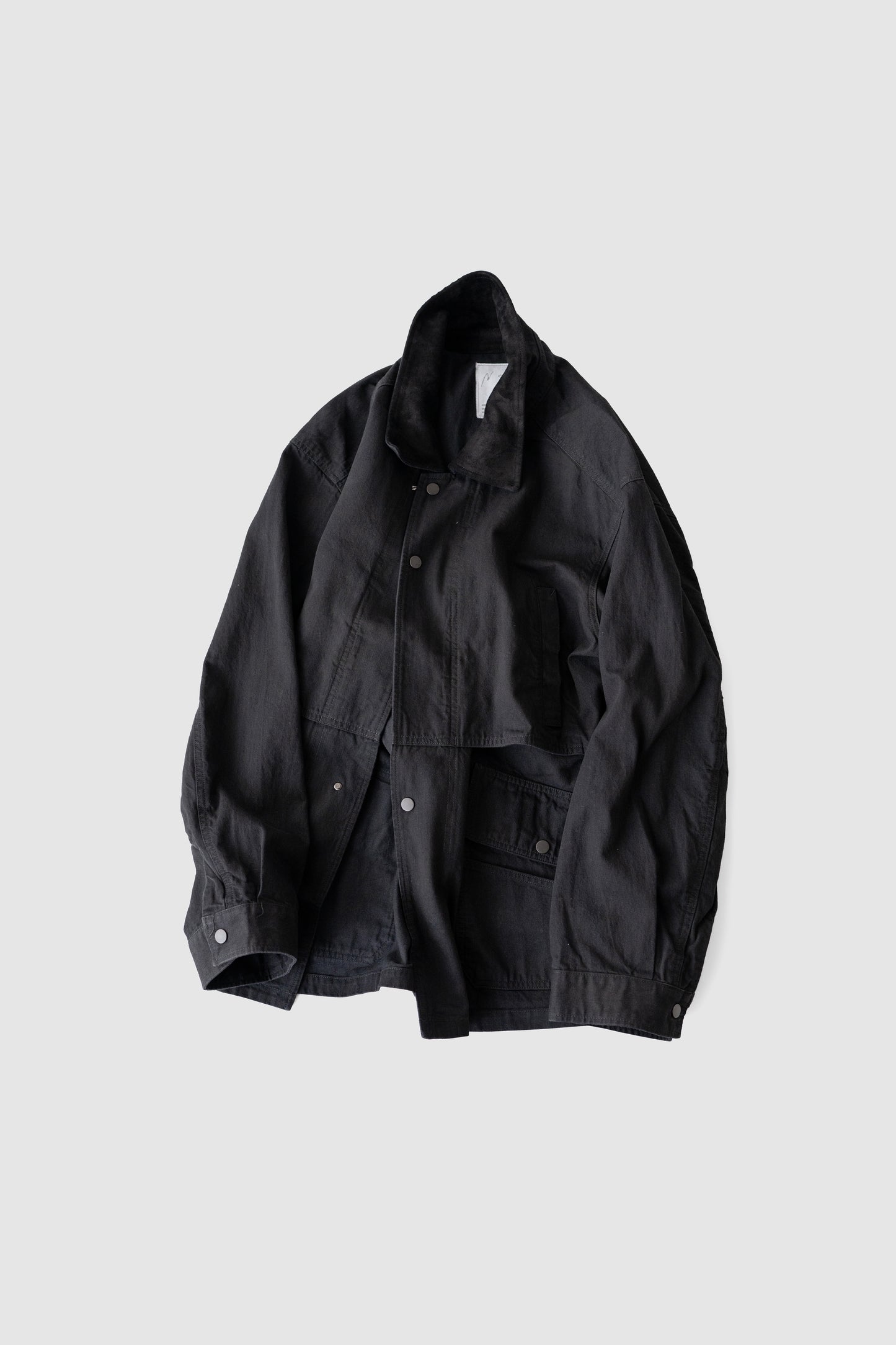 ANCELLM / AGING DENIM HALF JACKET "BLACK"