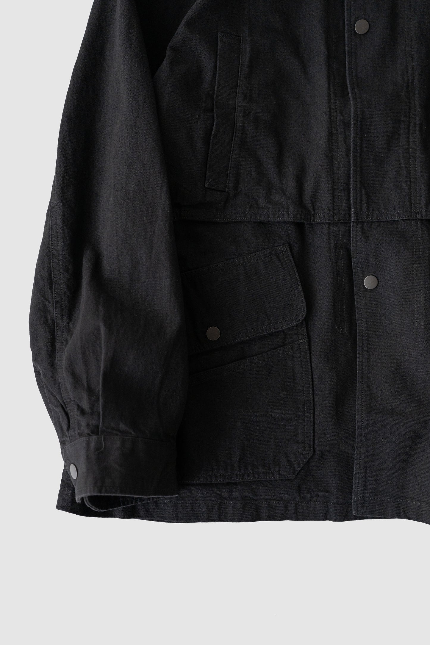 ANCELLM / AGING DENIM HALF JACKET "BLACK"