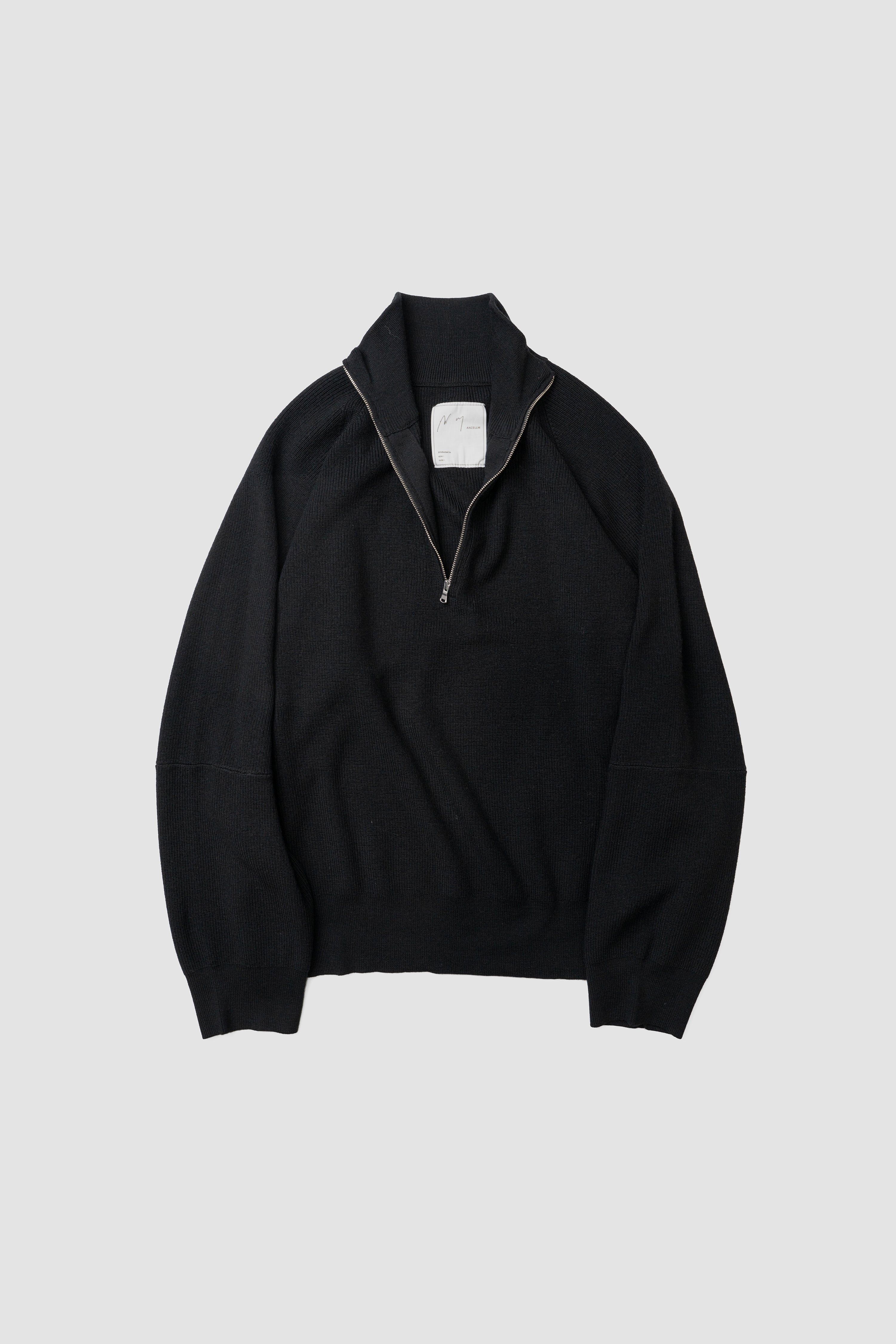 アムステルダム ANCELLM(アンセルム) / 120'S WOOL HALF ZIP KNIT 