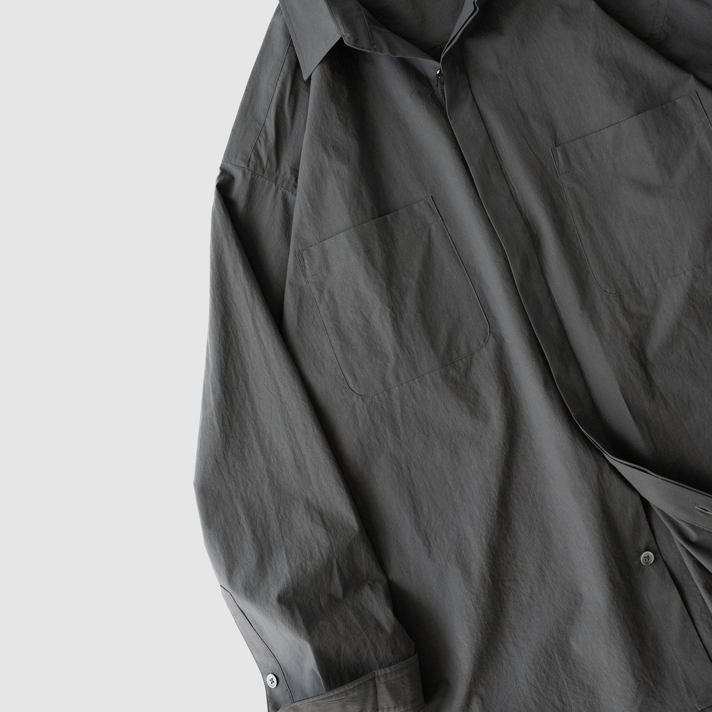 Antwort / COTTON TYPEWRITER FLY FRONT SHIRT "GREY"