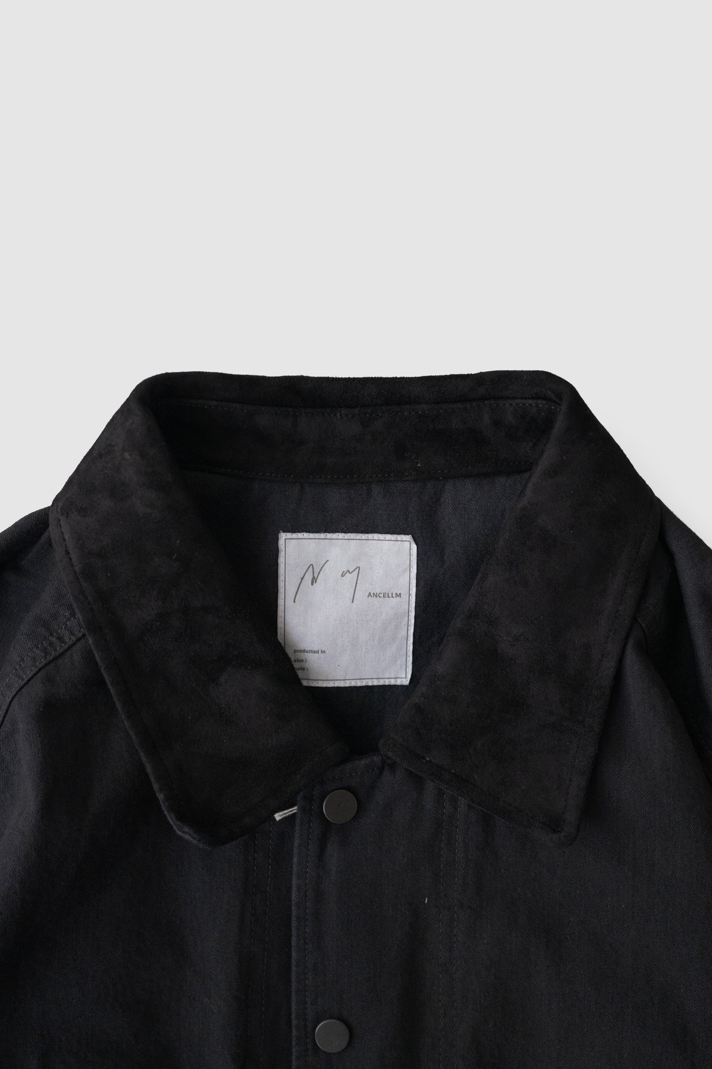 ANCELLM / AGING DENIM HALF JACKET "BLACK"