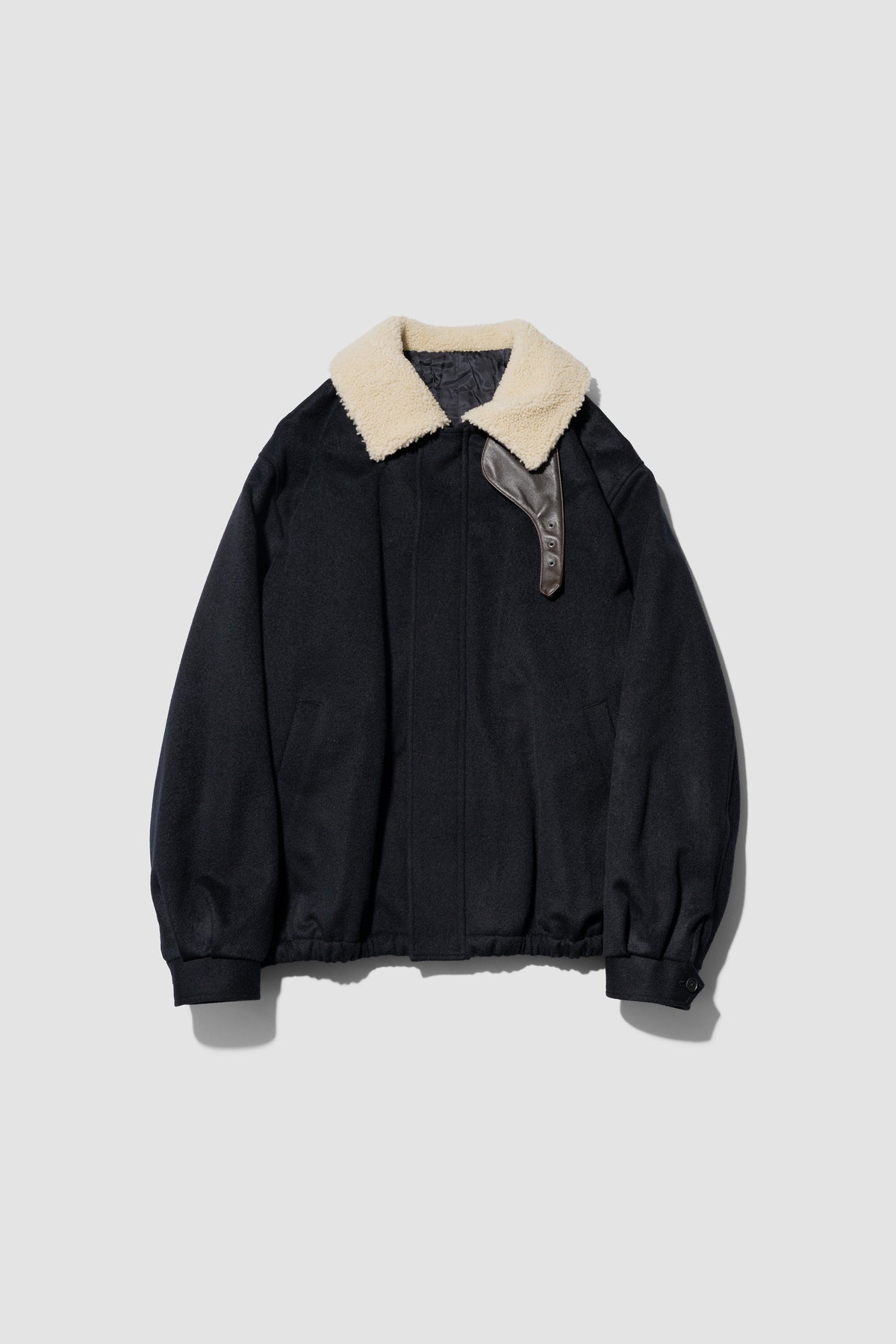 ssstein/ MOUTON COLLAR WOOL CASHMERE PADDED JACKET "DARK NAVY"