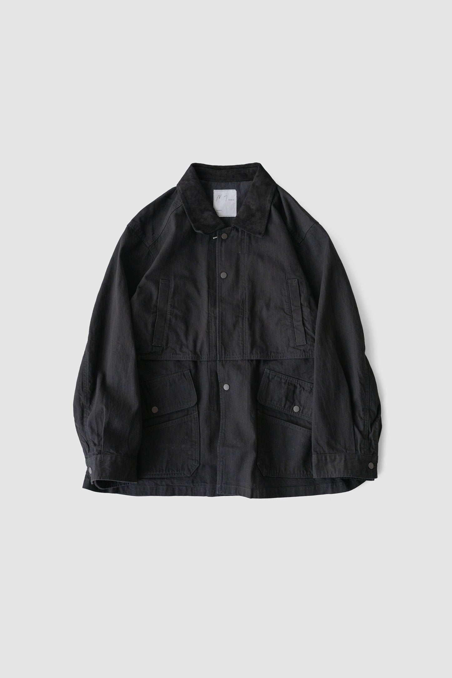 ANCELLM / AGING DENIM HALF JACKET "BLACK"