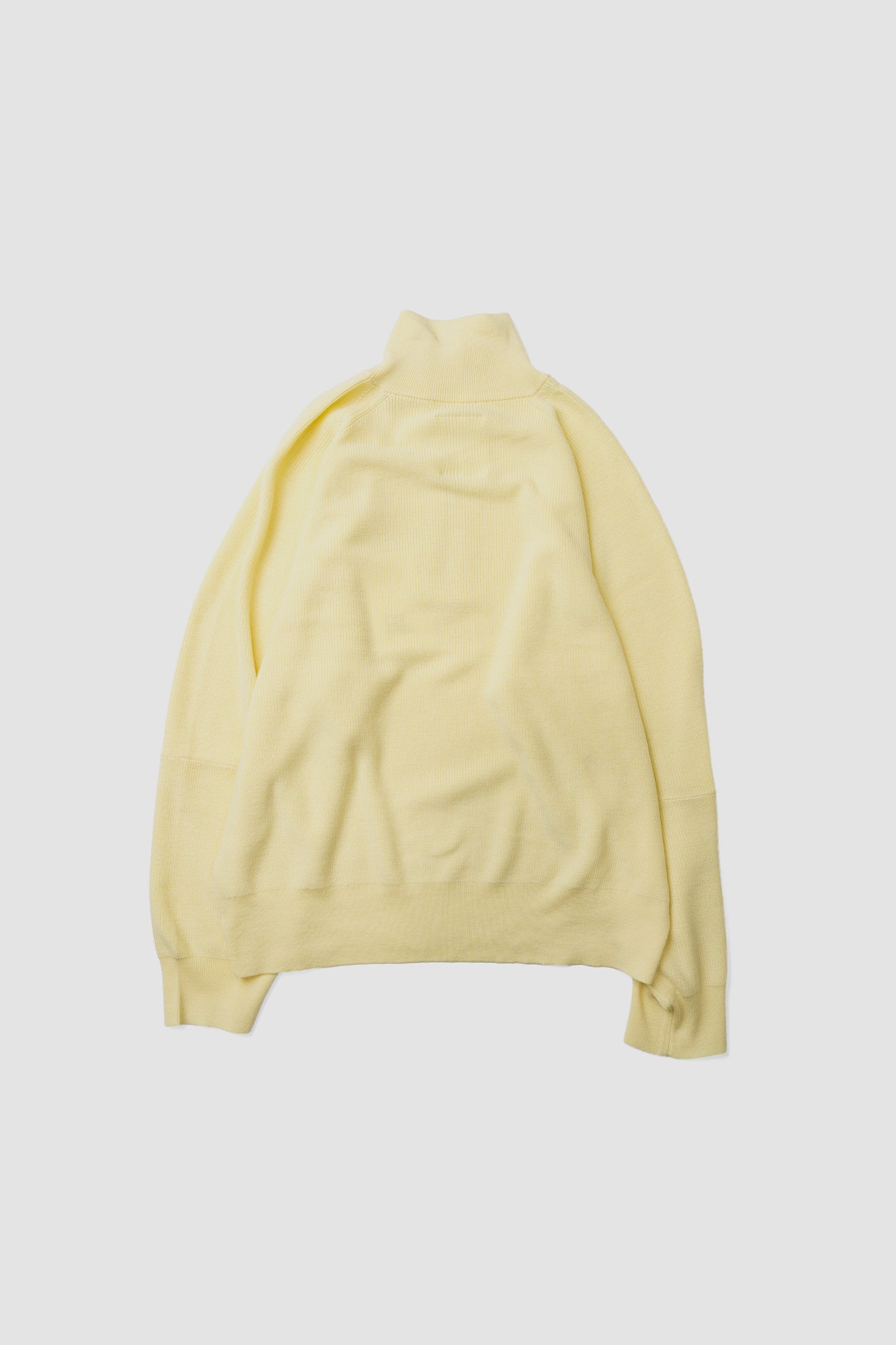 ANCELLM / 120'S WOOL HALF ZIP KNIT "YELLOW"
