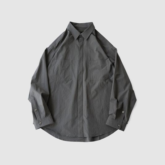 Antwort / COTTON TYPEWRITER FLY FRONT SHIRT "GREY"
