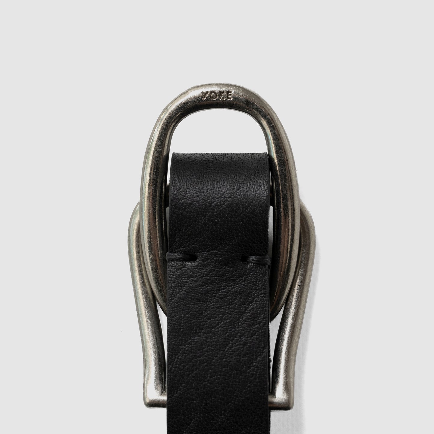 YOKE/ Double Buckel Leather Belt "BLACK"