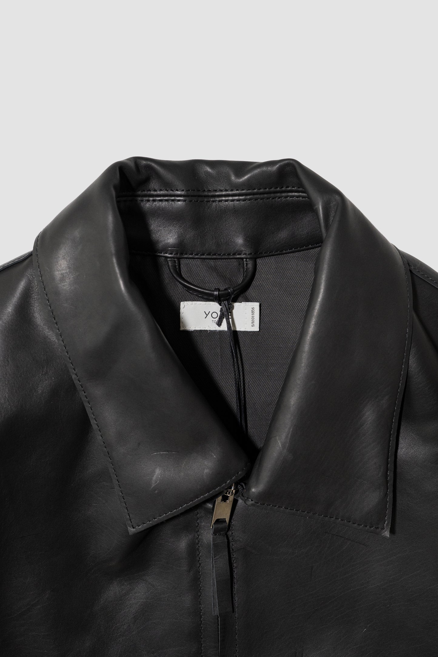 YOKE/ Calf Nappa Leather Minimal Blouson "BLACK"