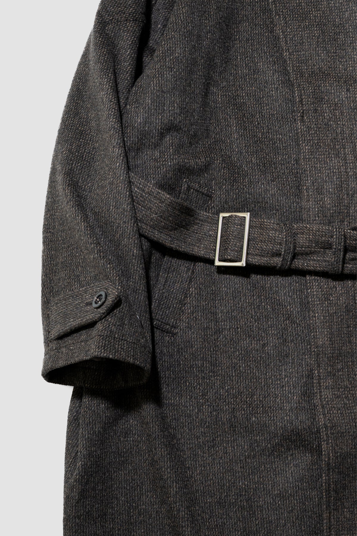 ANCELLM / WOOL BLANKET BALMACAAN COAT "D.BROWN"