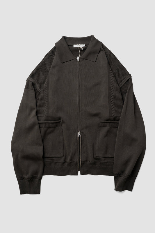 YASHIKI / Akiyo Zip Cardigan "DARK-OLIVE"