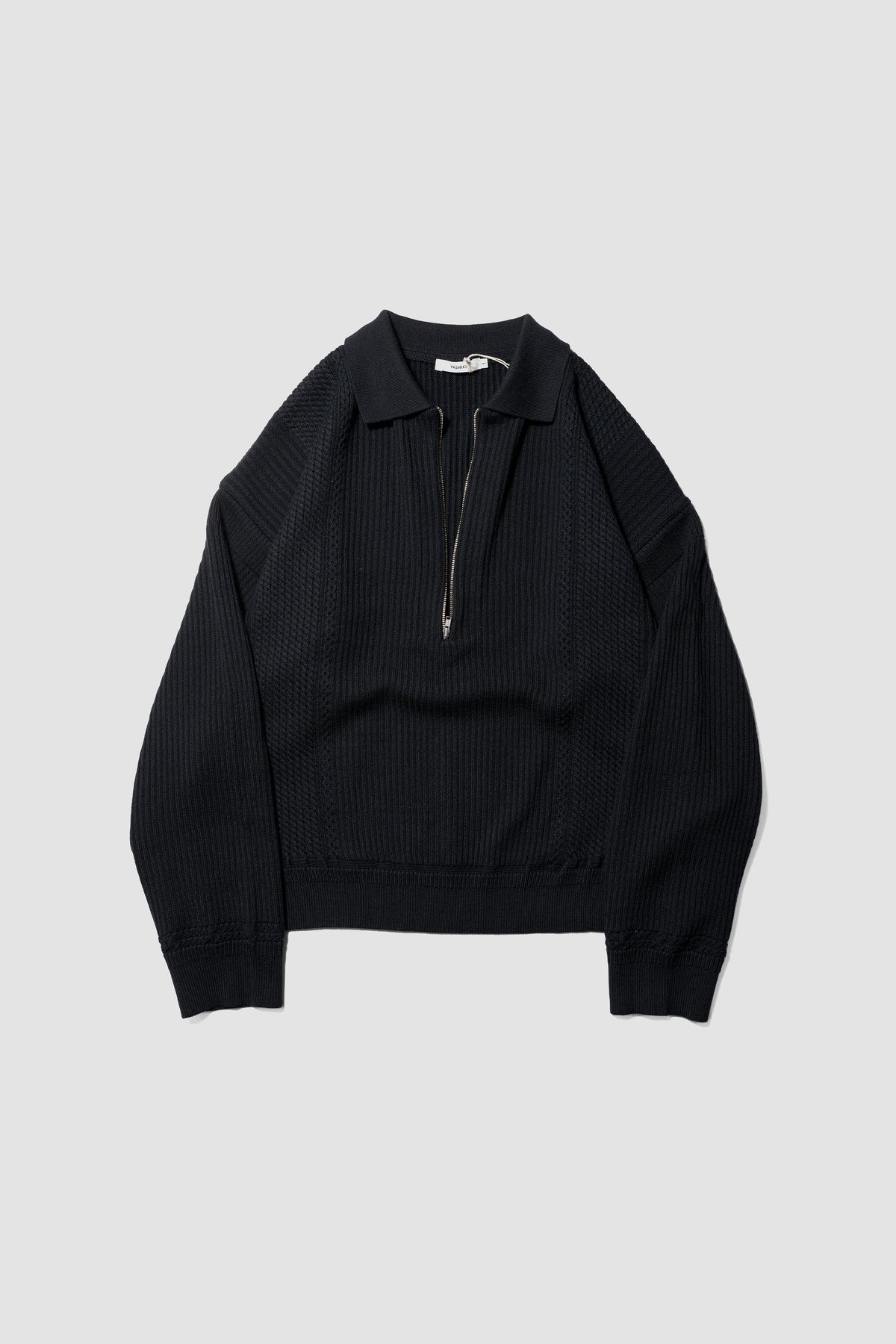 YASHIKI / Teriha Zip Polo "BLACK"