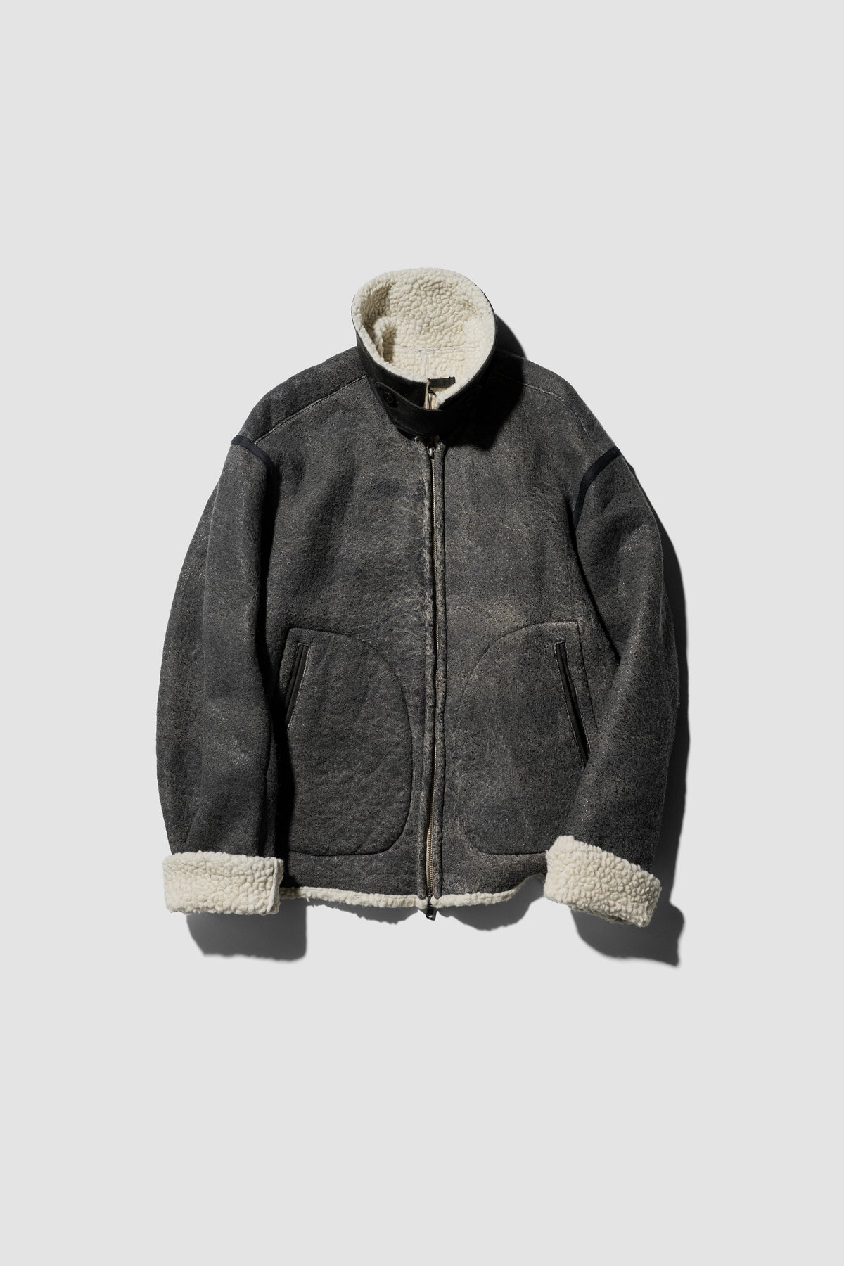 ANTHEM A/ CRACK WOOL BOA BOMBER JACKET "Carbon"