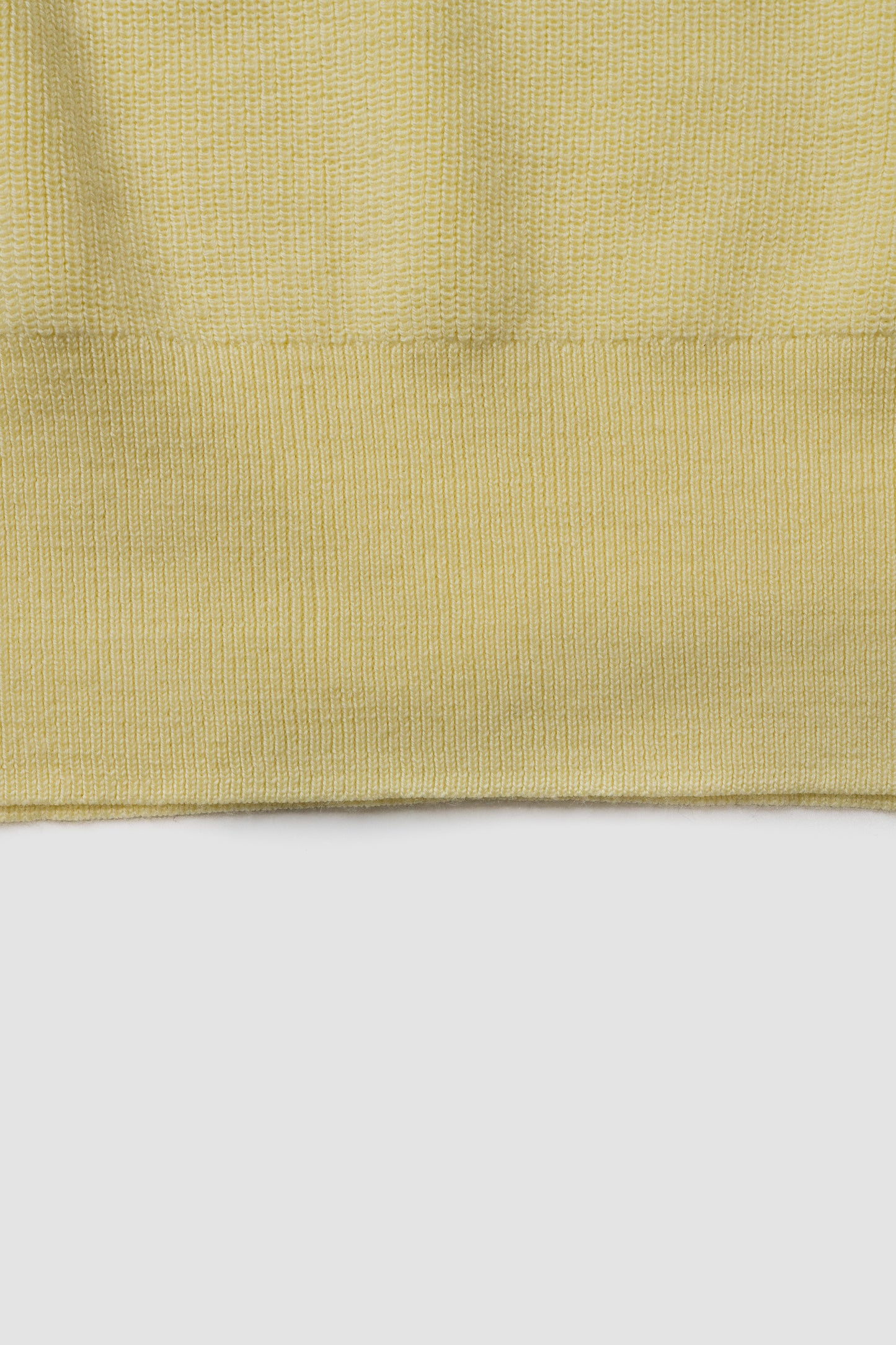 ANCELLM / 120'S WOOL HALF ZIP KNIT "YELLOW"