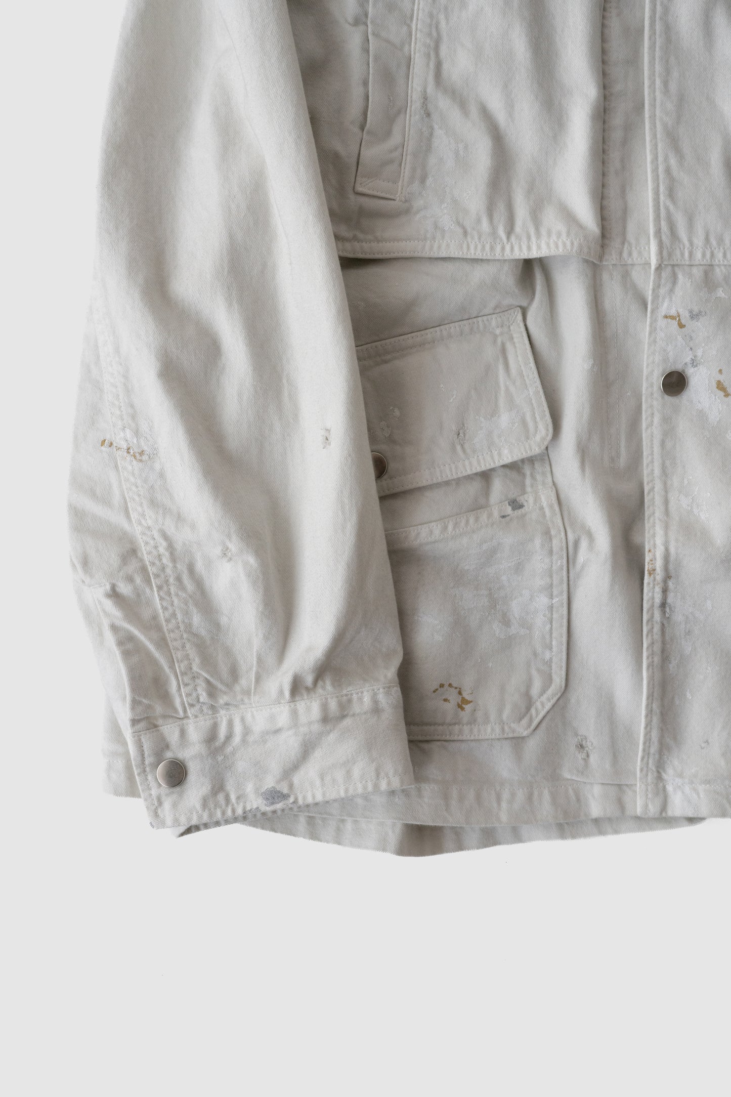ANCELLM / AGING DENIM HALF JACKET "G.WHITE"