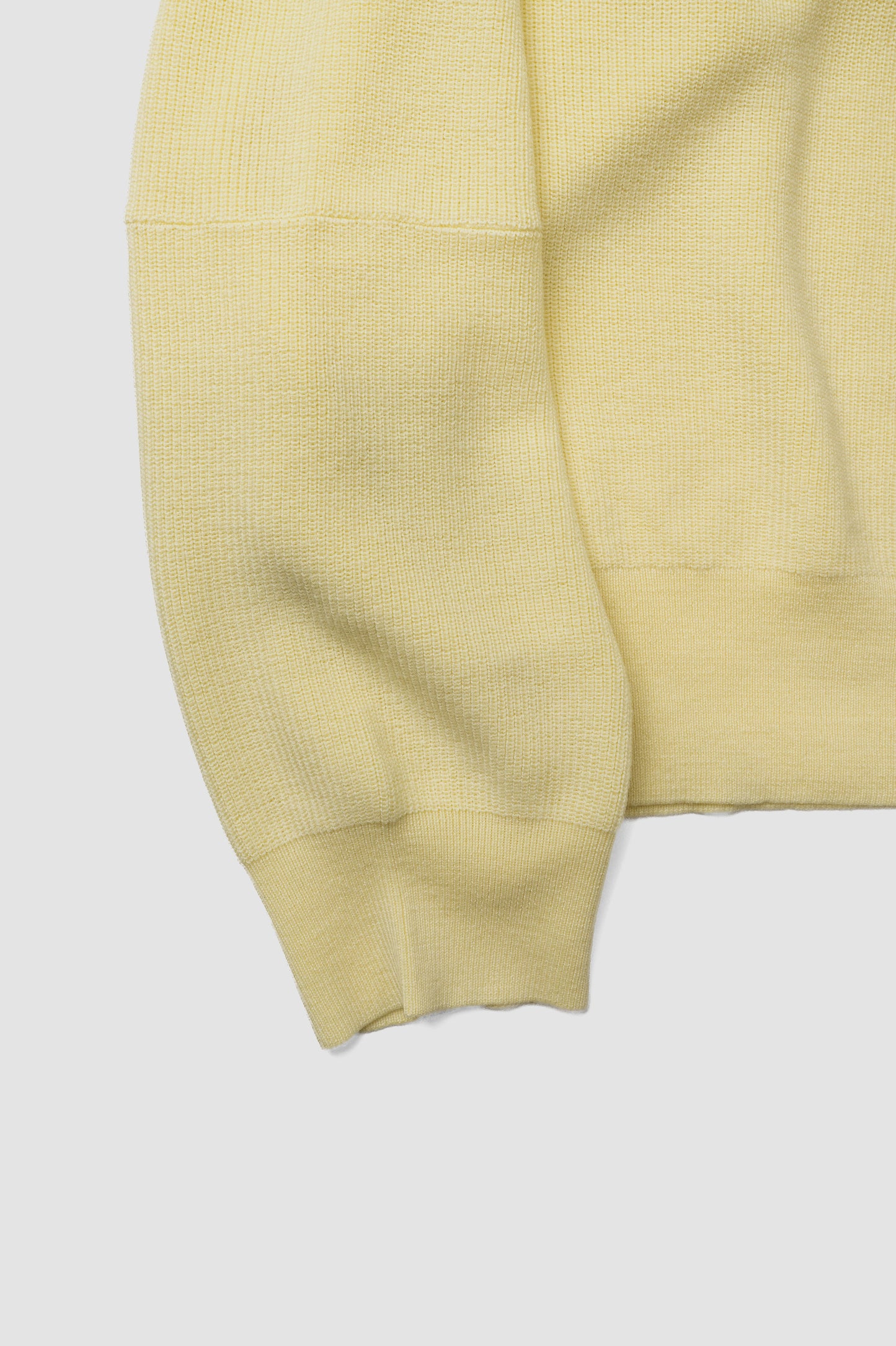 ANCELLM / 120'S WOOL HALF ZIP KNIT "YELLOW"