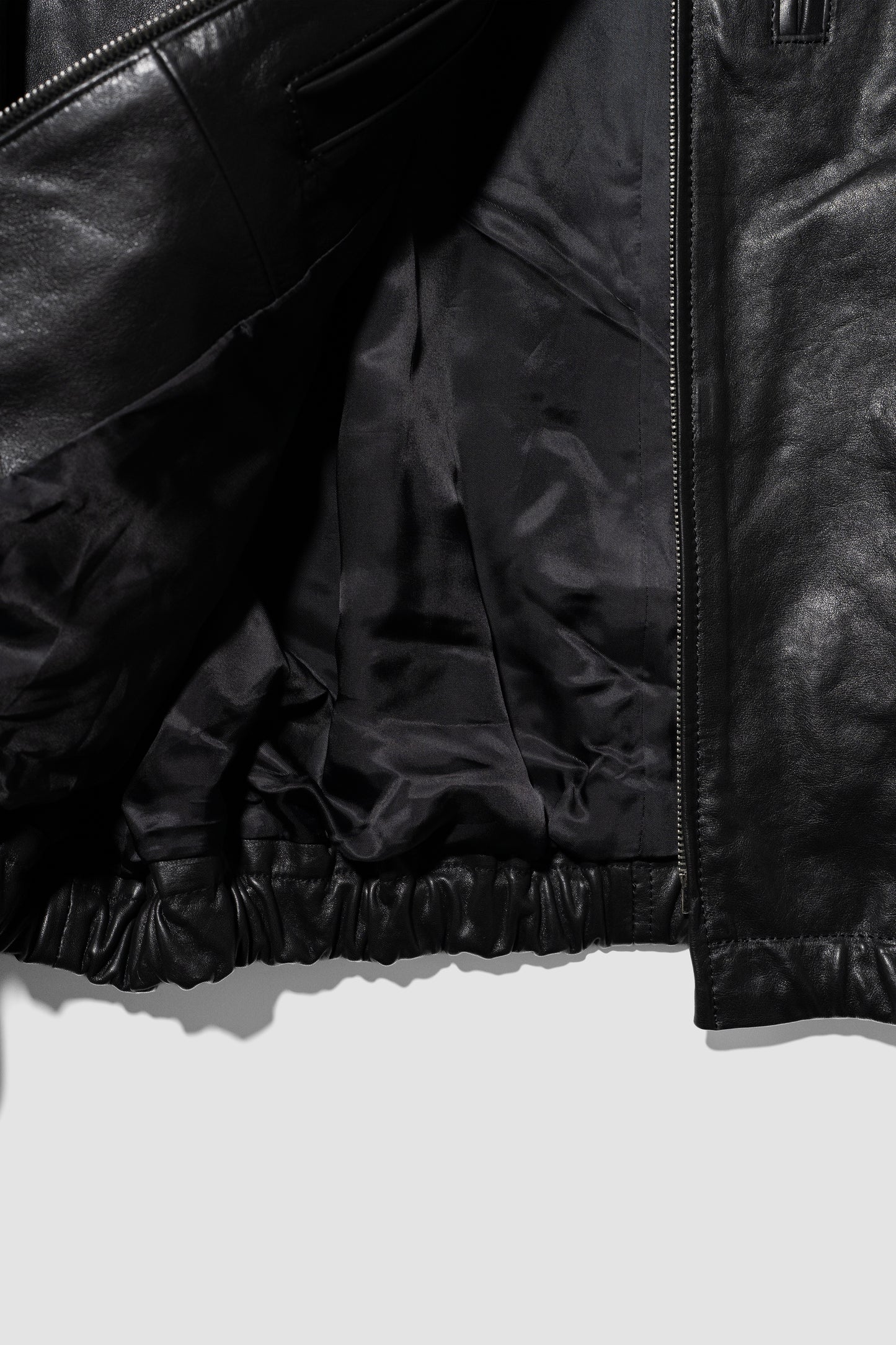 ssstein/ CALF ZIP SHORT JACKET "BLACK"