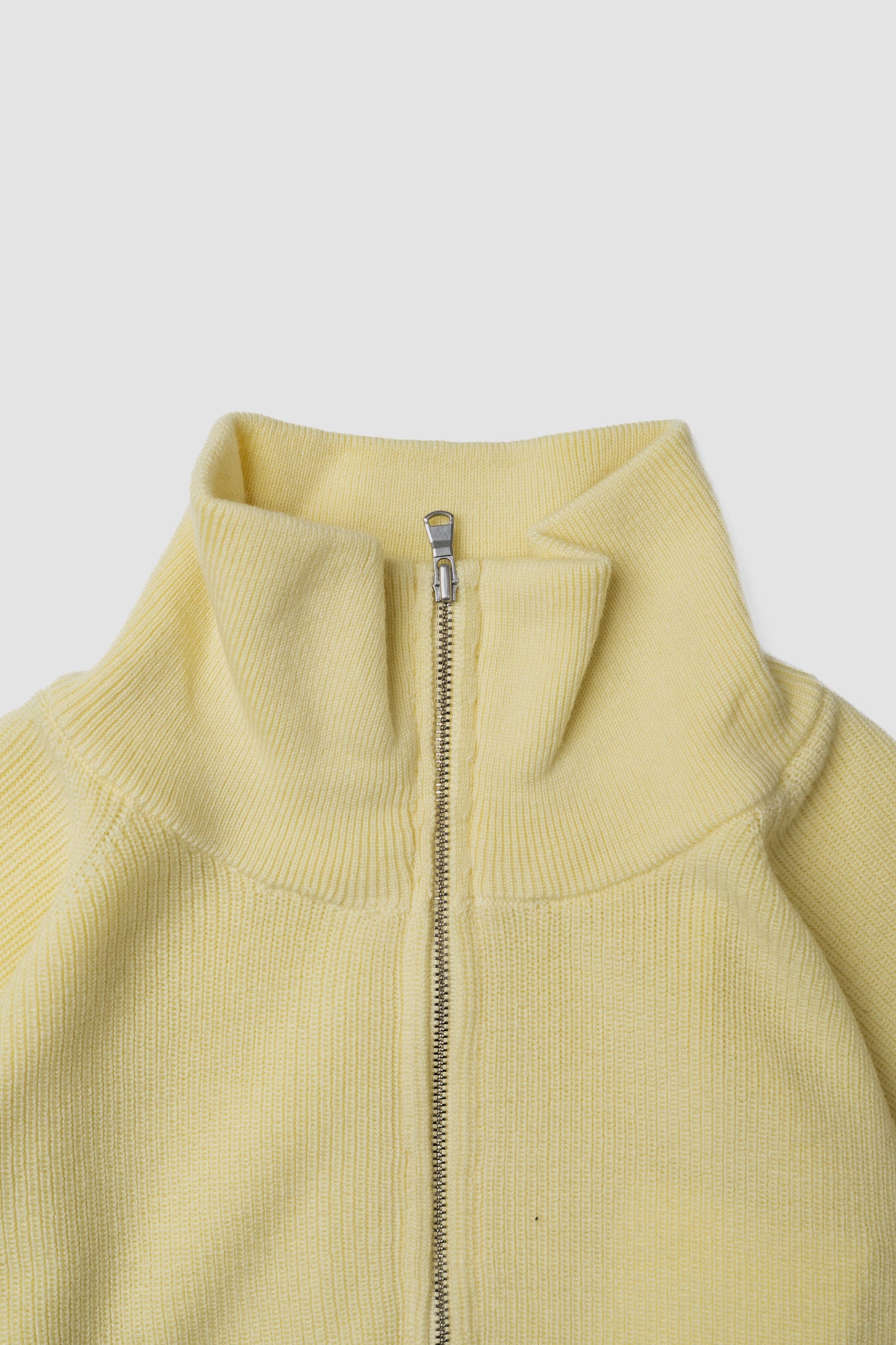 ANCELLM / 120'S WOOL HALF ZIP KNIT "YELLOW"