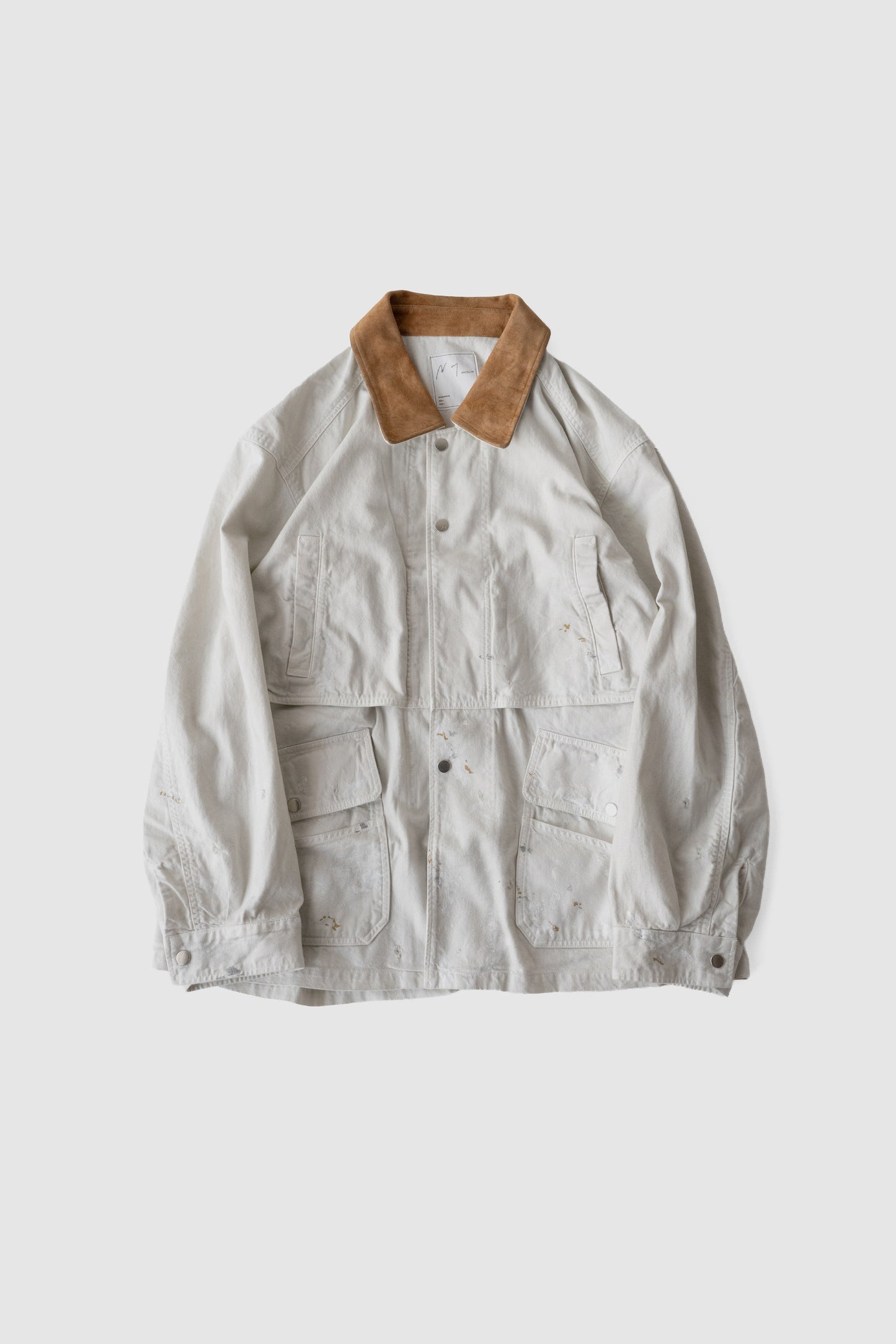 ANCELLM / AGING DENIM HALF JACKET "G.WHITE"
