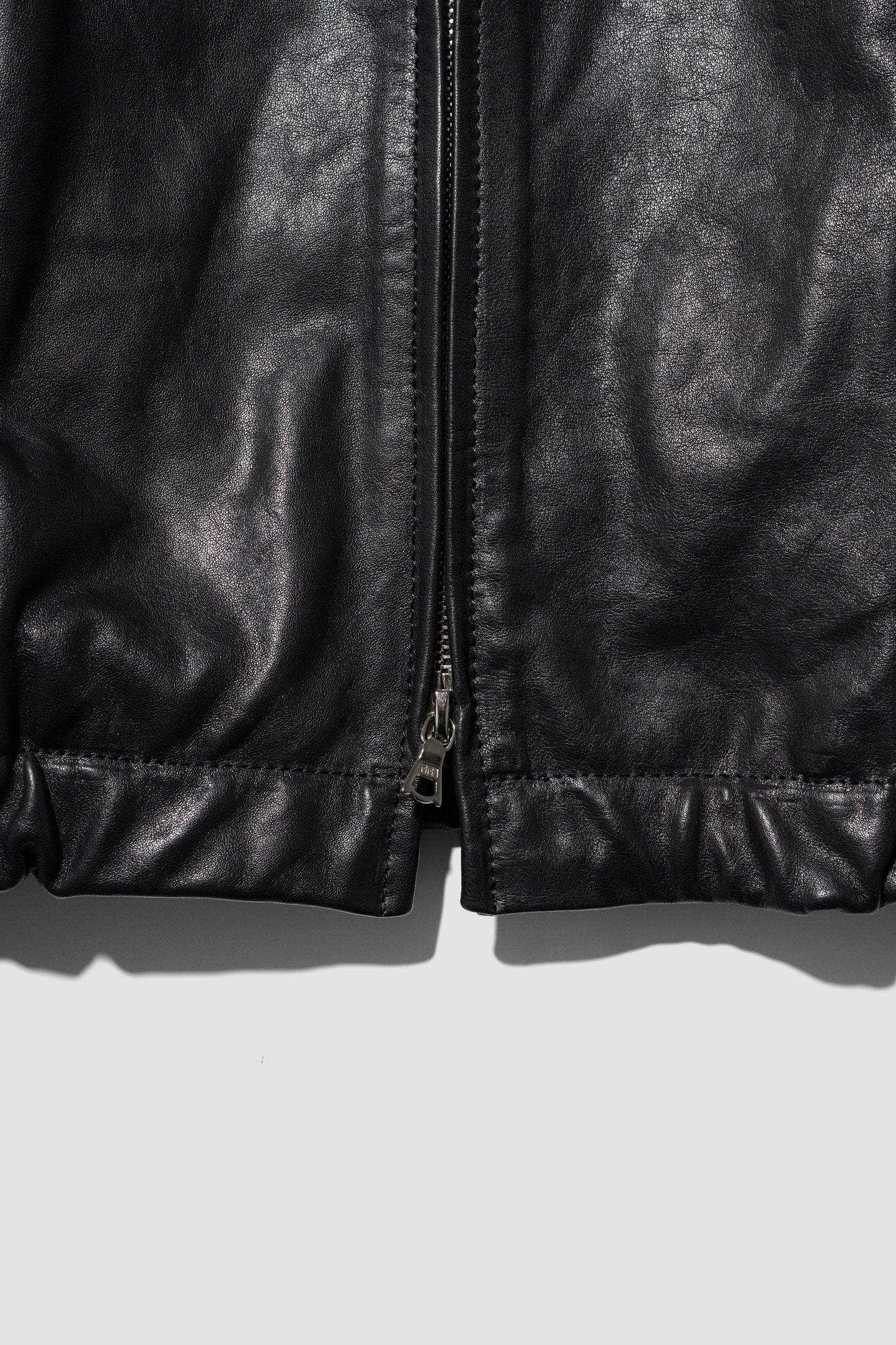 ssstein/ CALF ZIP SHORT JACKET "BLACK"