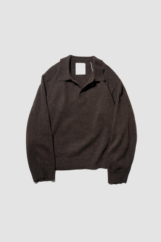 ANCELLM / SHETLAND WOOL SKIPPER KNIT "BROWN"