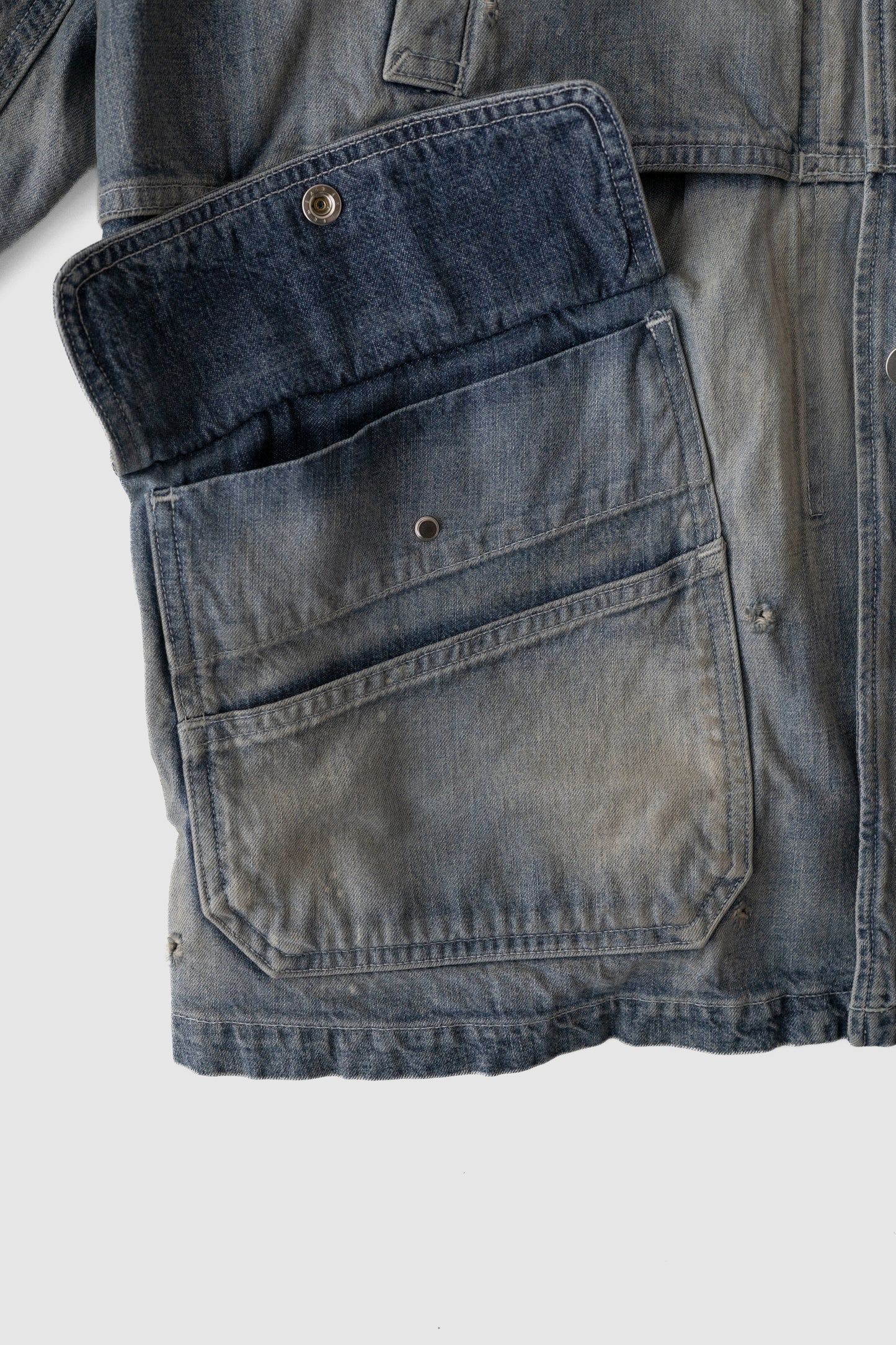 ANCELLM / AGING DENIM HALF JACKET "INDIGO"