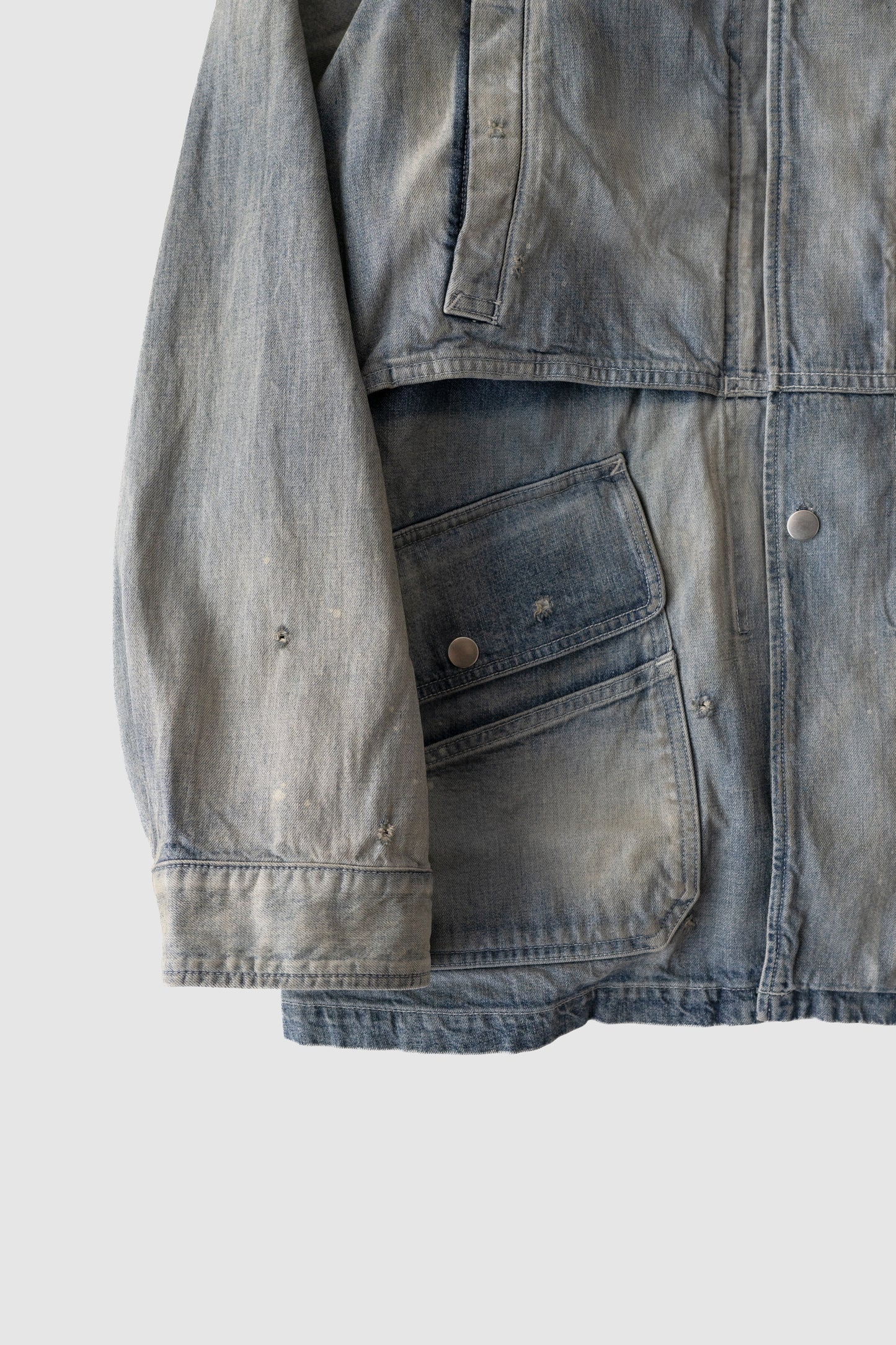 ANCELLM / AGING DENIM HALF JACKET "INDIGO"