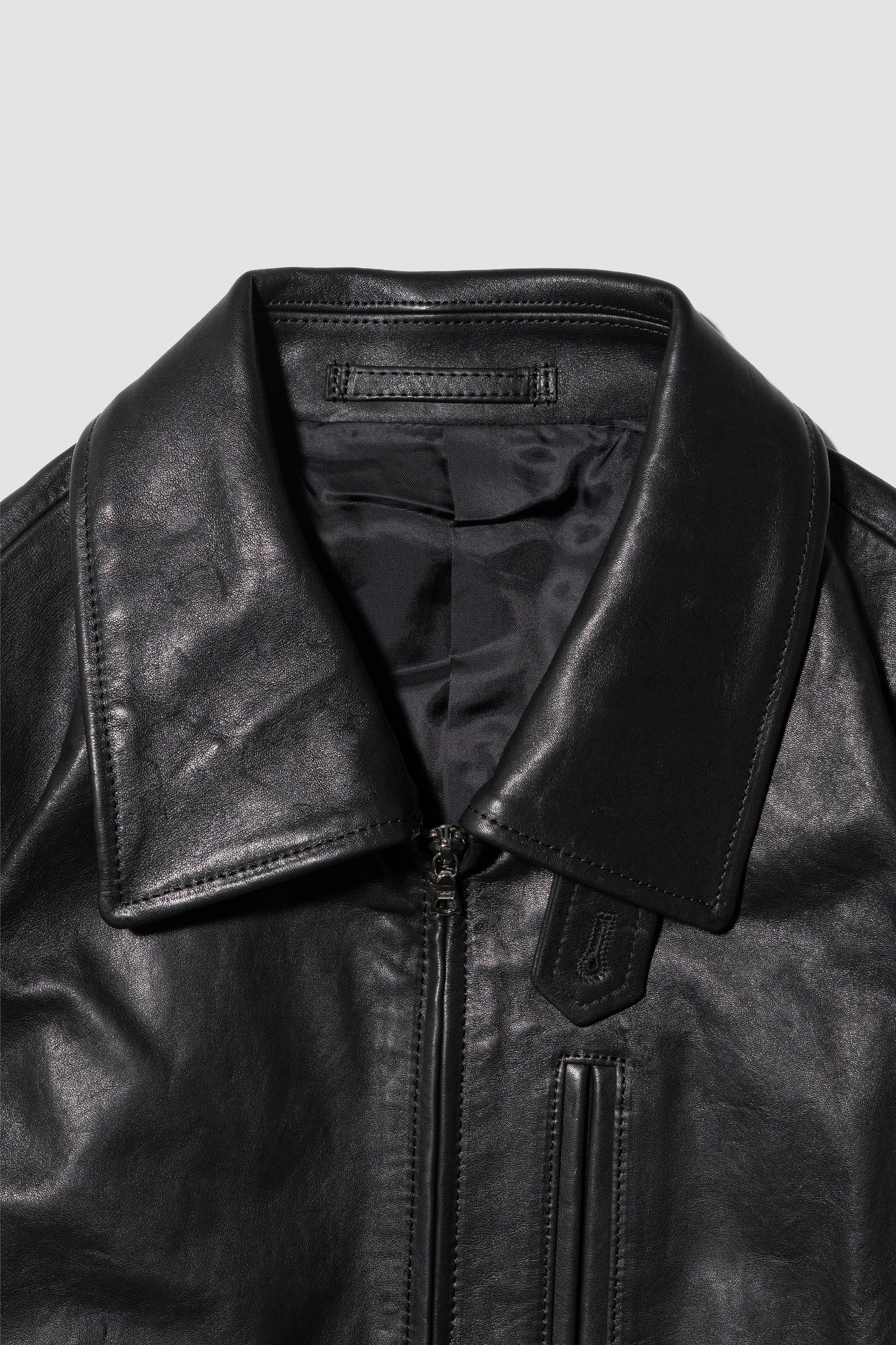 ssstein/ CALF ZIP SHORT JACKET "BLACK"