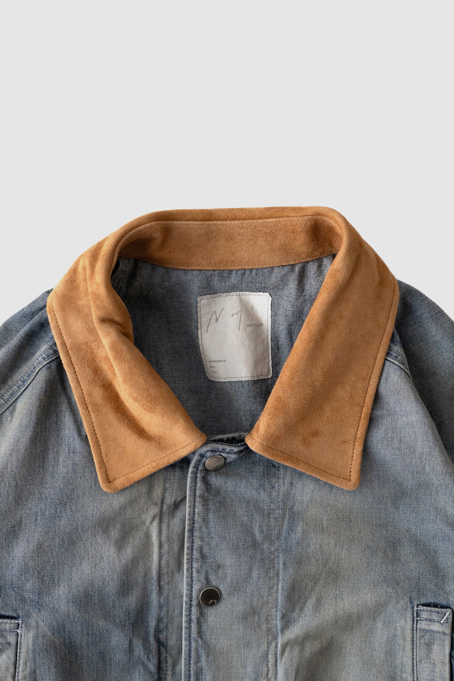 ANCELLM / AGING DENIM HALF JACKET "INDIGO"