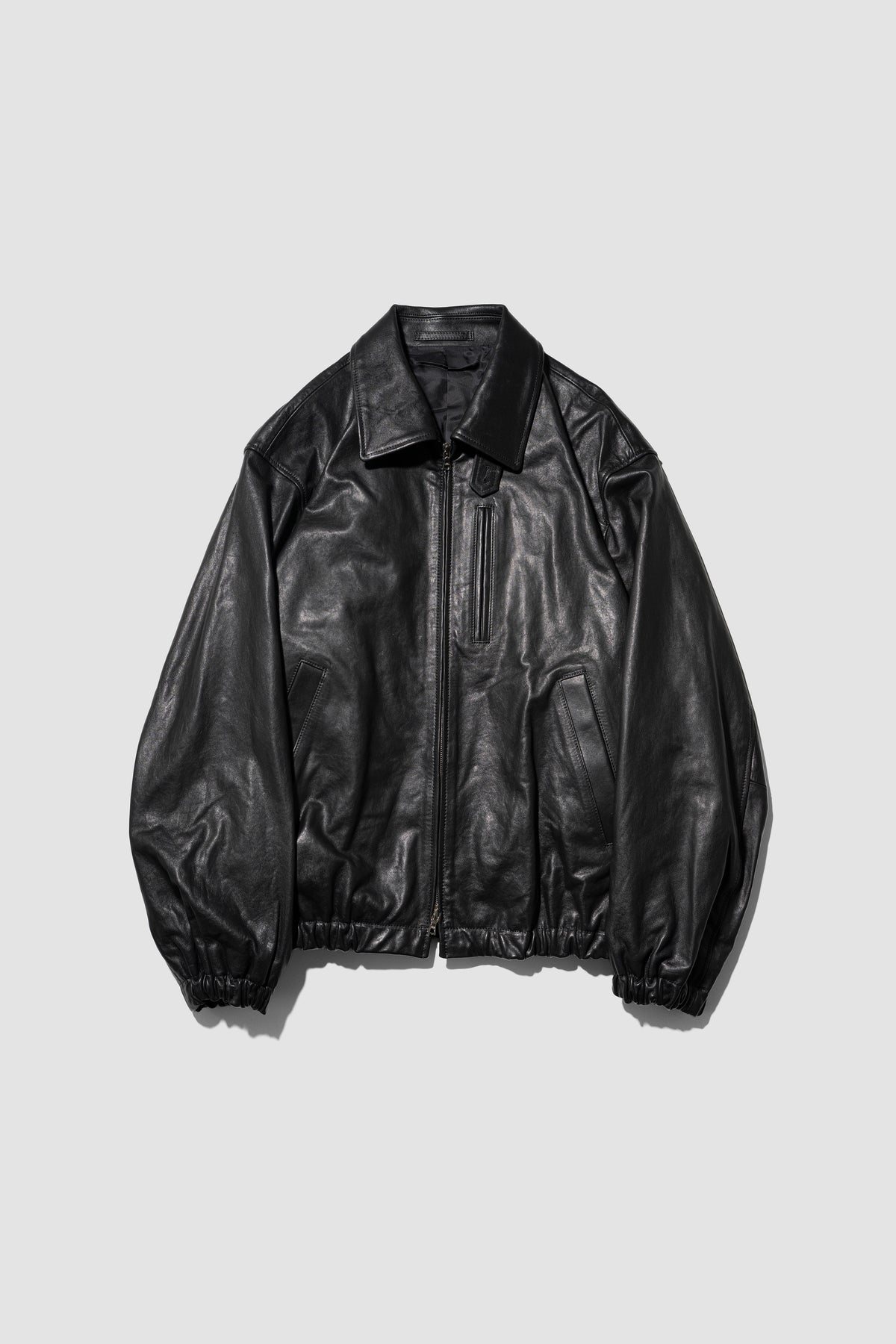 ssstein/ CALF ZIP SHORT JACKET "BLACK"