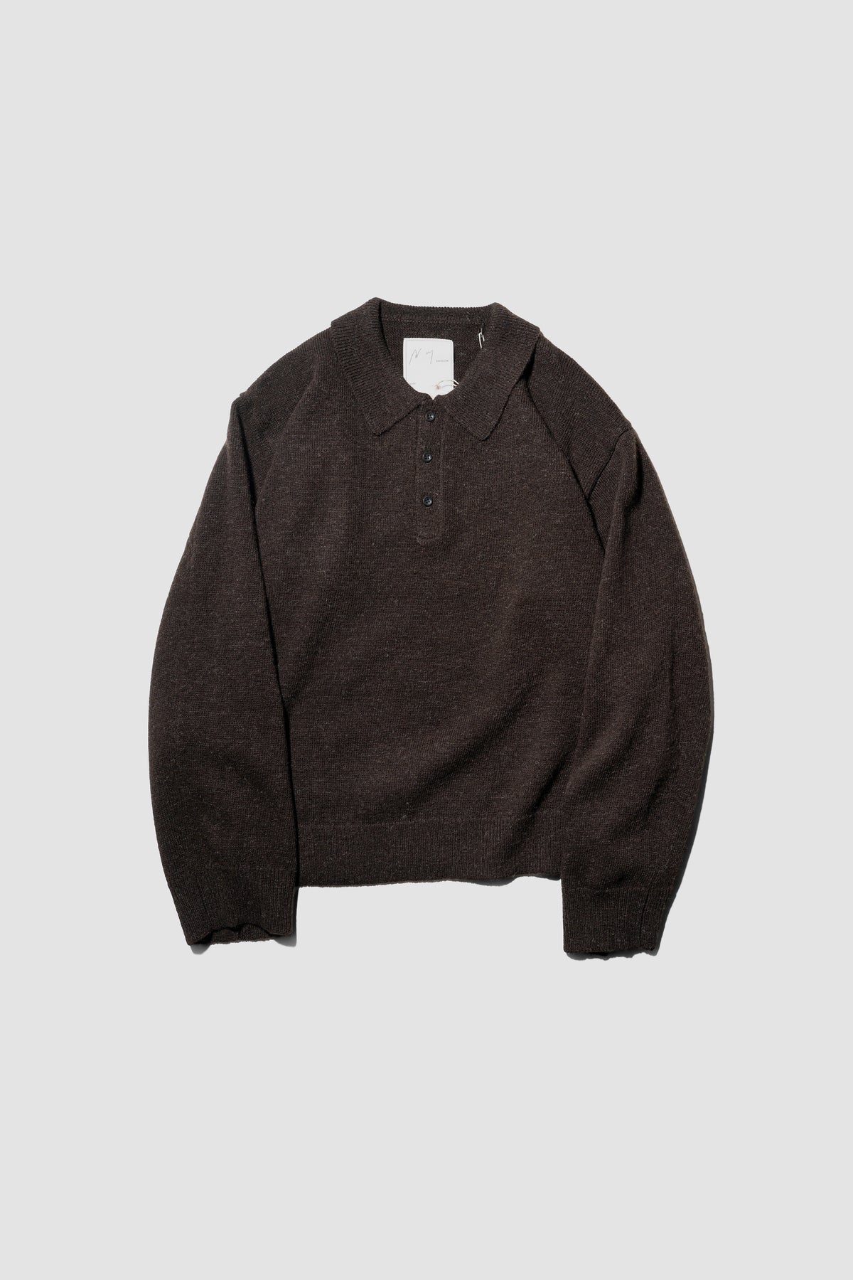 ANCELLM / SHETLAND WOOL SKIPPER KNIT "BROWN"
