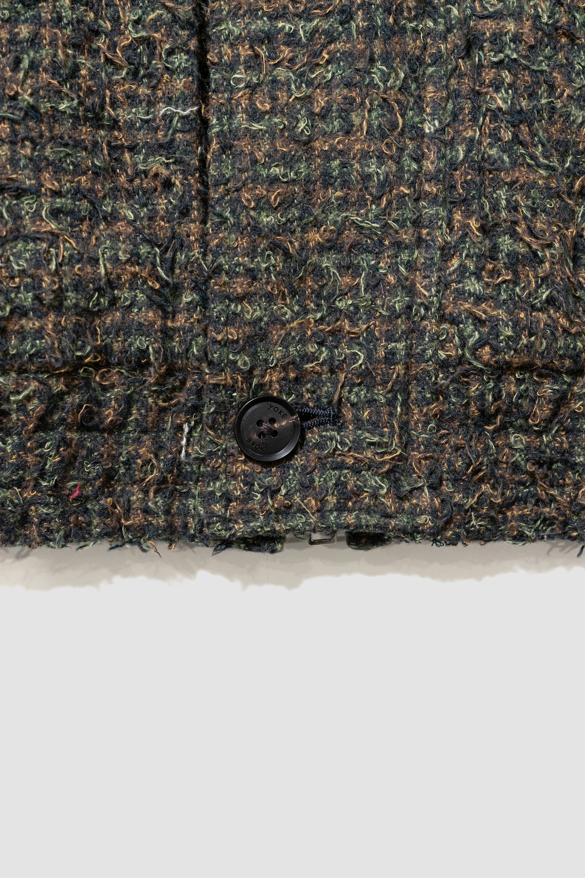 YOKE/ Needlepunched Cotton Plaid Drizzler Jacket "Navy"