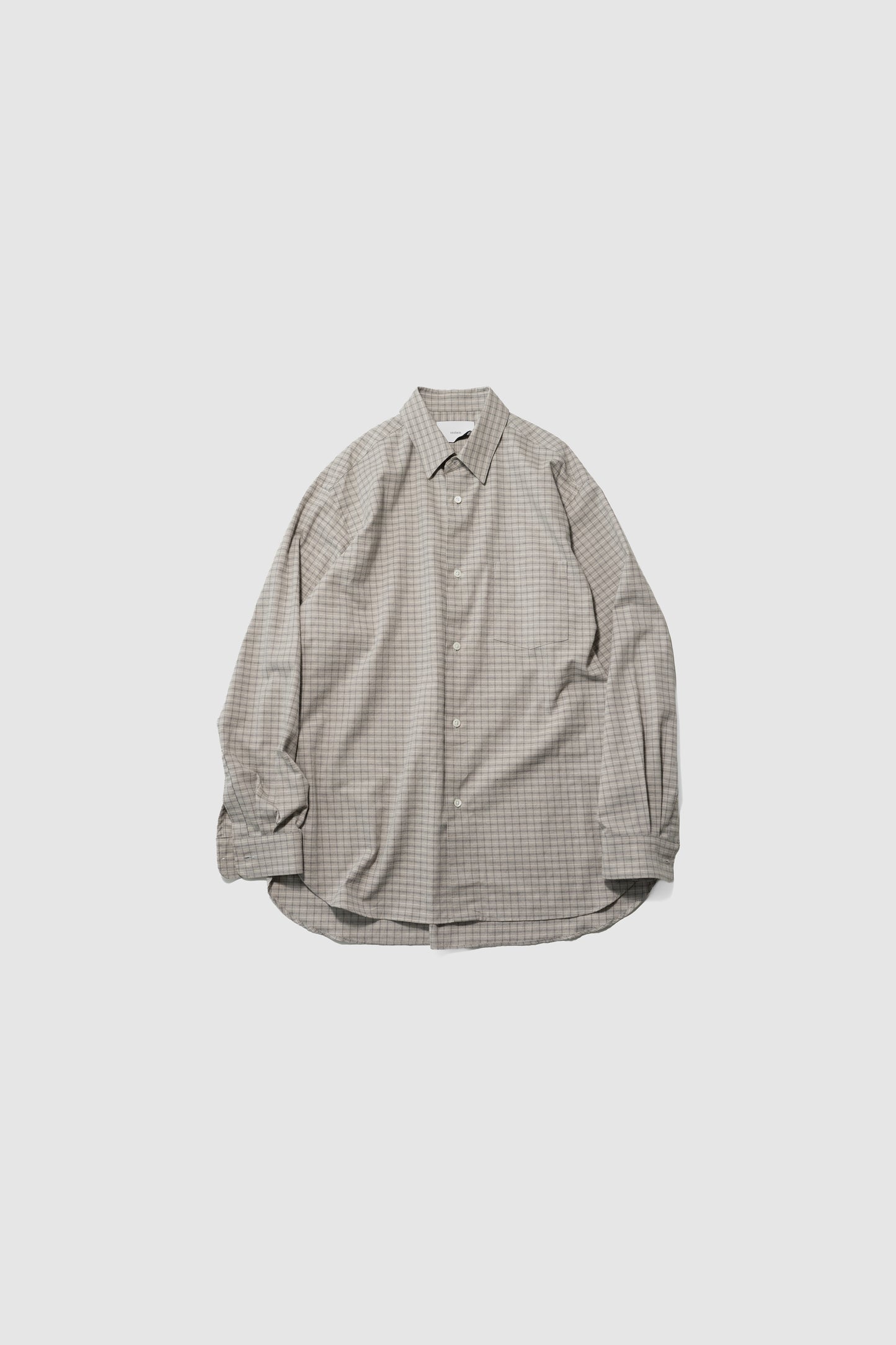 ssstein/ COTTON LLAMA OVERSIZED REGULAR COLLAR SHIRT "GRAPH CHECK"