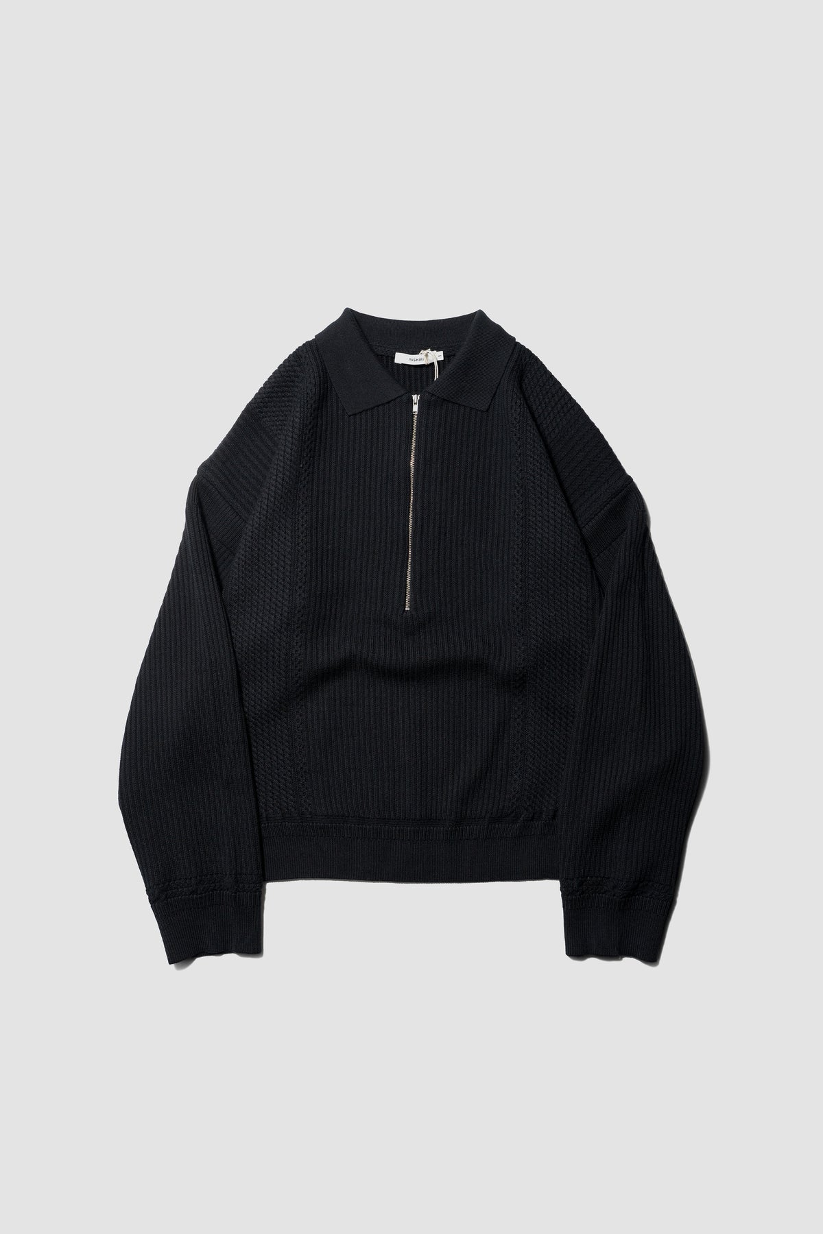 YASHIKI / Teriha Zip Polo "BLACK"