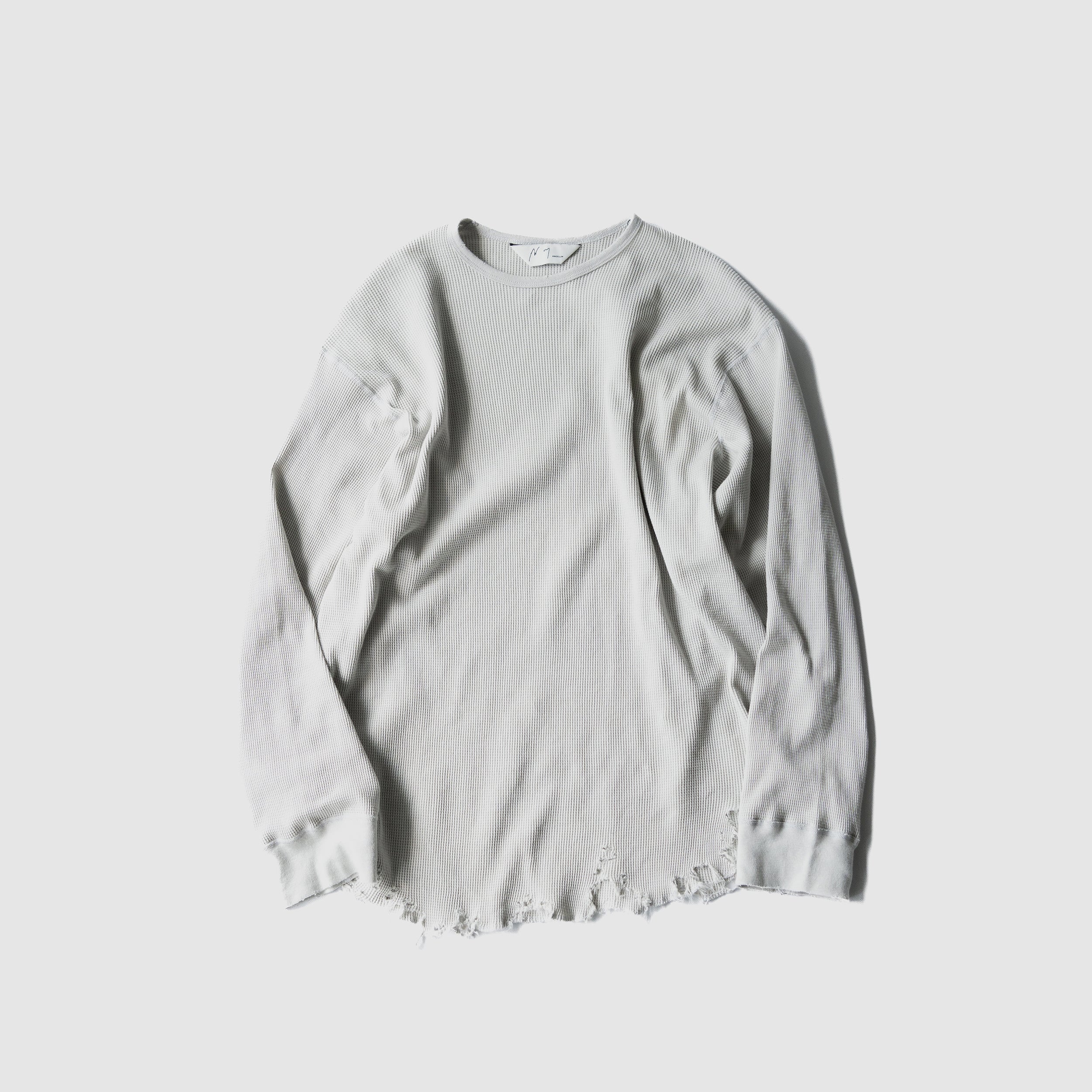 ANCELLM(アンセルム) / DAMAGE WAFFLE CREW LS 