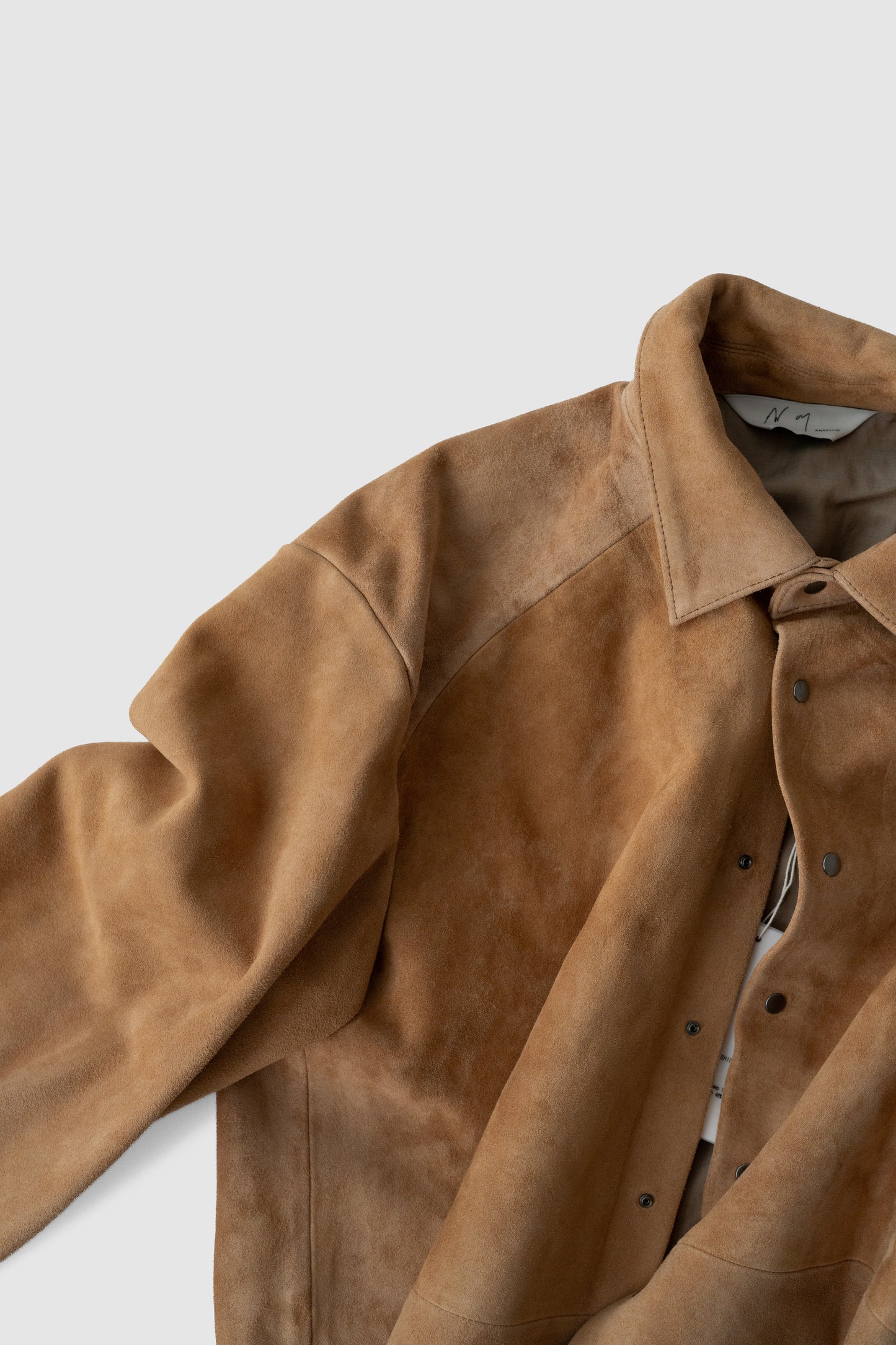 ANCELLM / GEEP LEATHER OVER SHIRT "CAMEL"