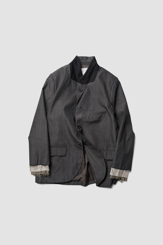 ANCELLM / LAYERED TAILORED JACKET "BLACK"
