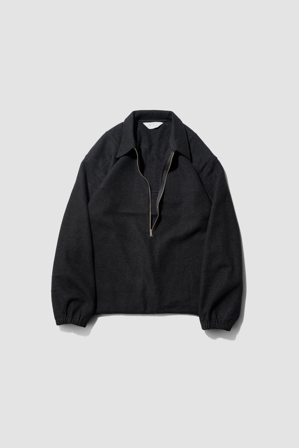 ANCELLM / WOOL PULL OVER SHIRT "BLACK"