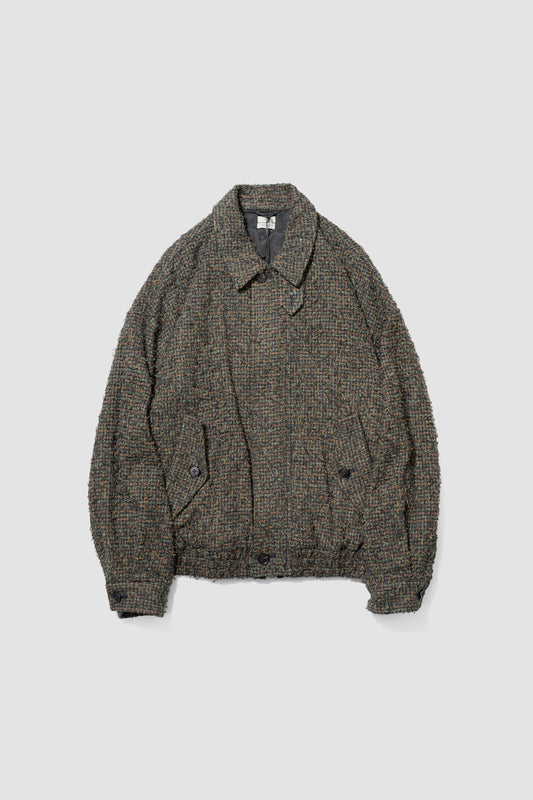YOKE/ Needlepunched Cotton Plaid Drizzler Jacket "Navy"