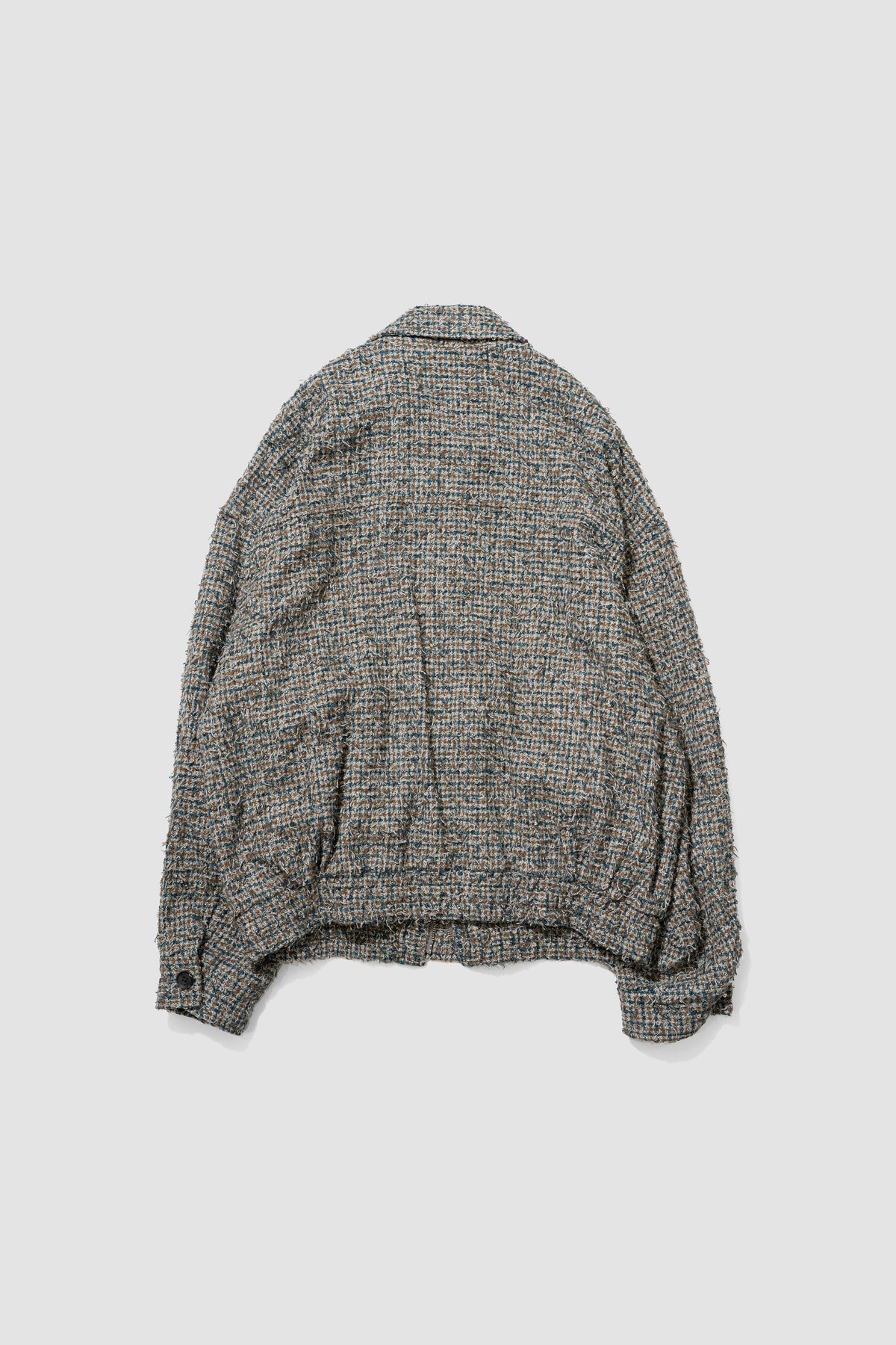 YOKE/ Needlepunched Cotton Plaid Drizzler Jacket "Gray"