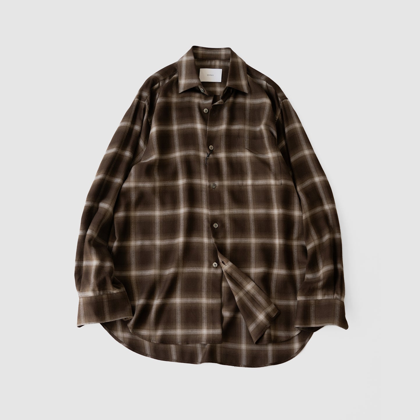 ssstein/ LY/VIS CHECK OVERSIZED LS SHIRT "BROWN OMBRE"