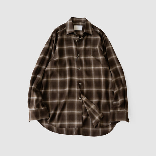 ssstein/ LY/VIS CHECK OVERSIZED LS SHIRT "BROWN OMBRE"