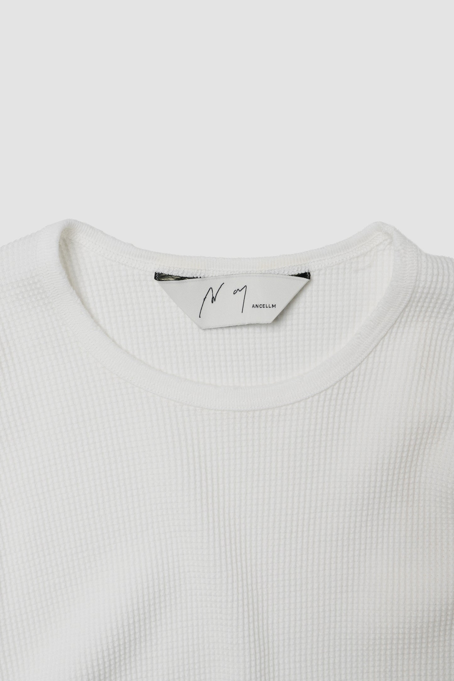 ANCELLM / DAMAGE WAFFLE CREW LS "WHITE"