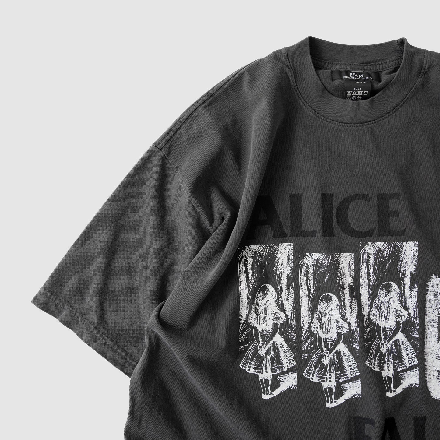ESSAY/ OVERSIZED GARMENT DYE T-SHIRT "ALICE"