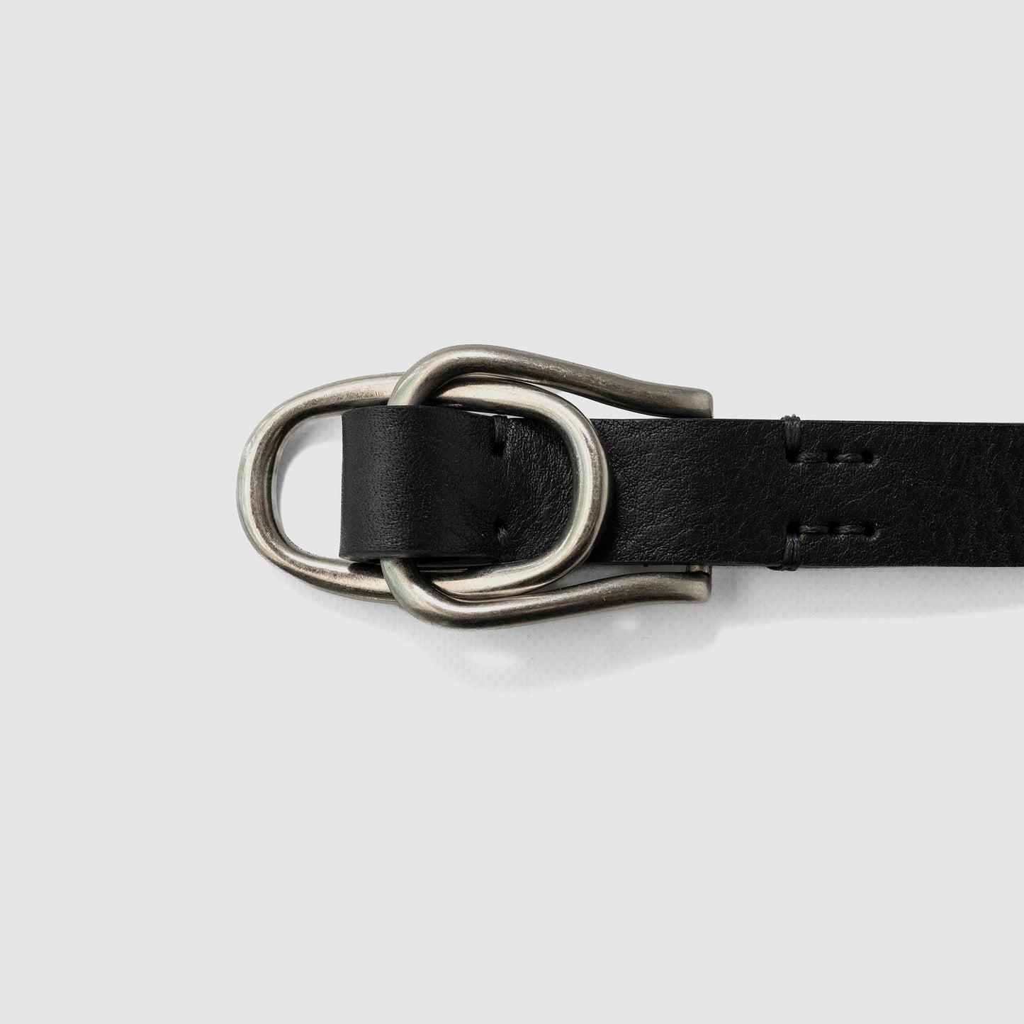 YOKE/ Double Buckel Leather Belt "BLACK"