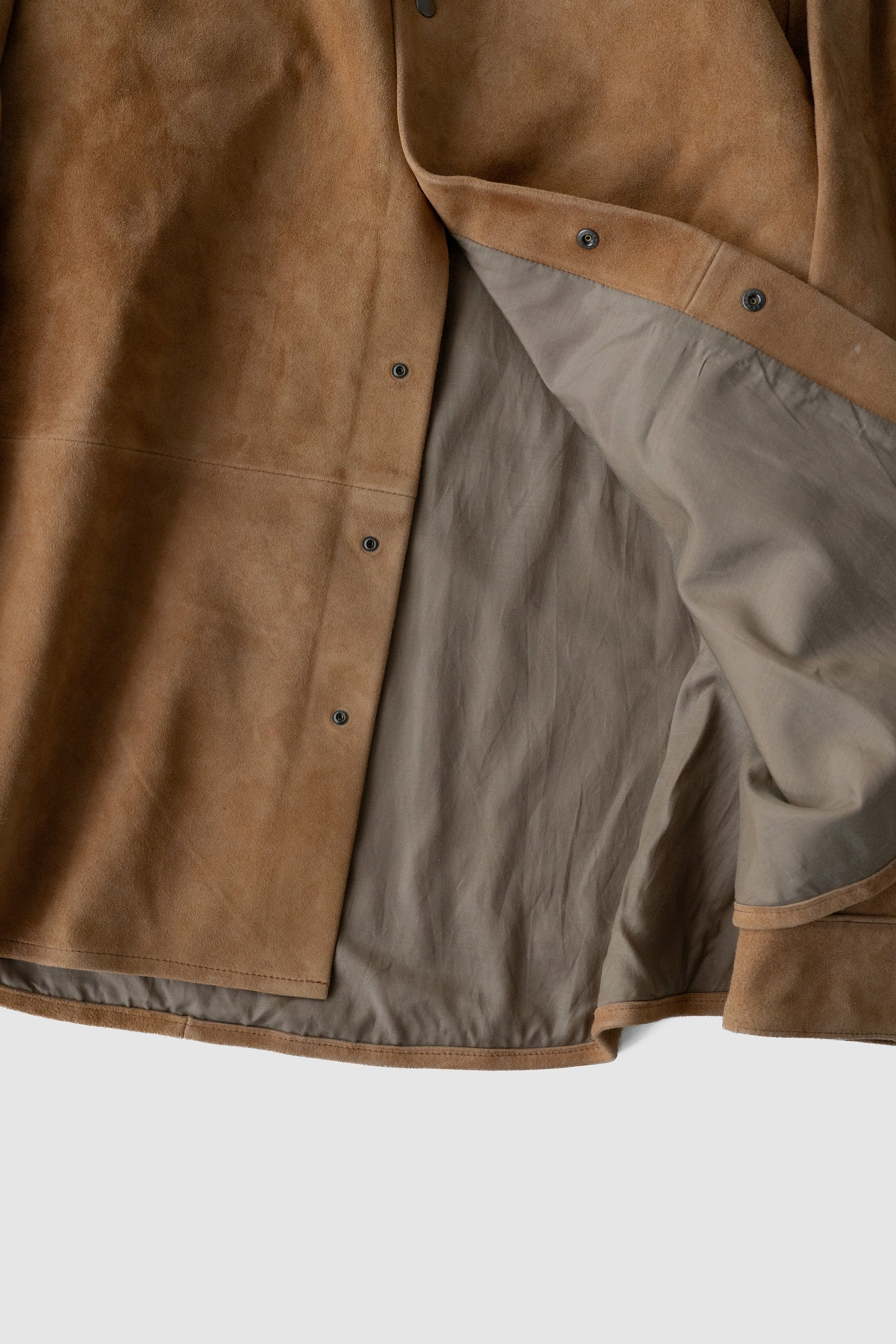 ANCELLM / GEEP LEATHER OVER SHIRT "CAMEL"