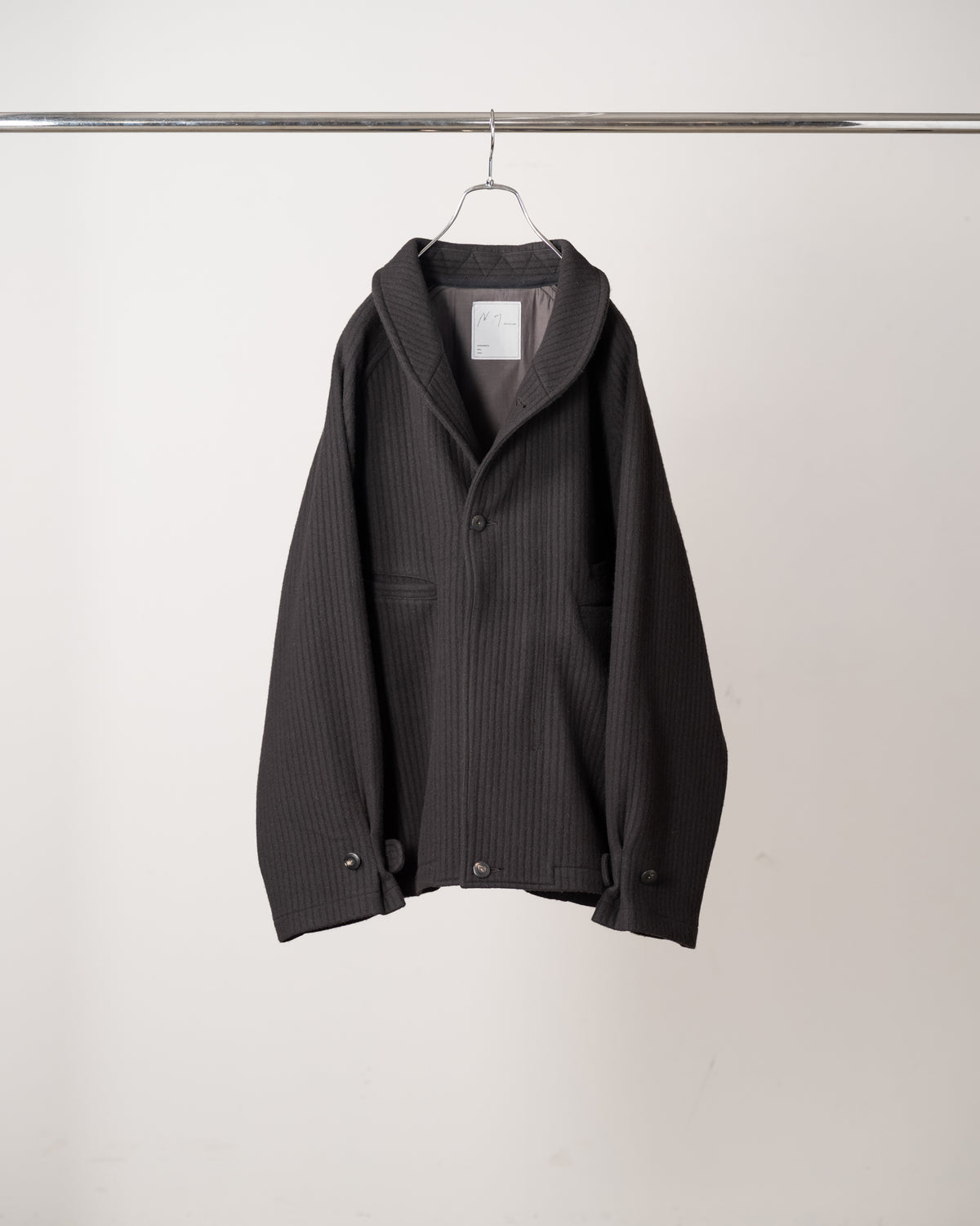 ANCELLM / 140's WOOL PIQUE WORK JACKET "BLACK"