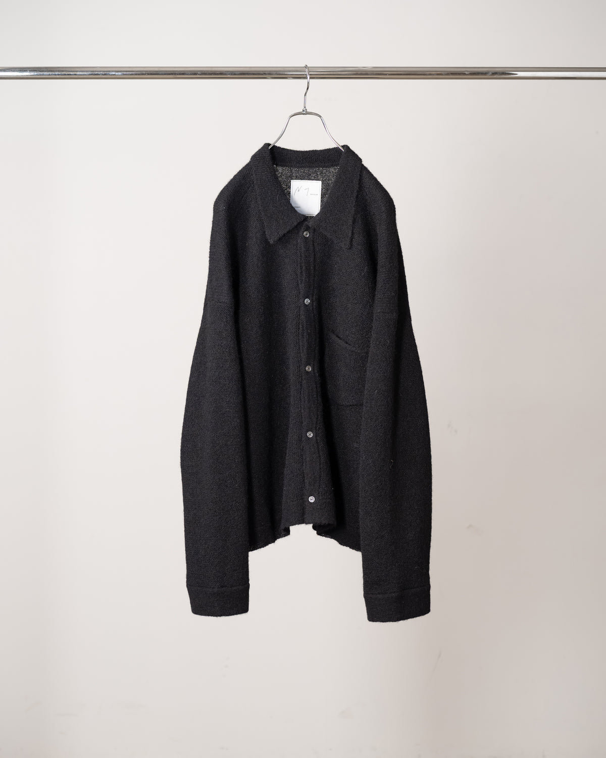 ANCELLM / KNIT SHIRT "BLACK"