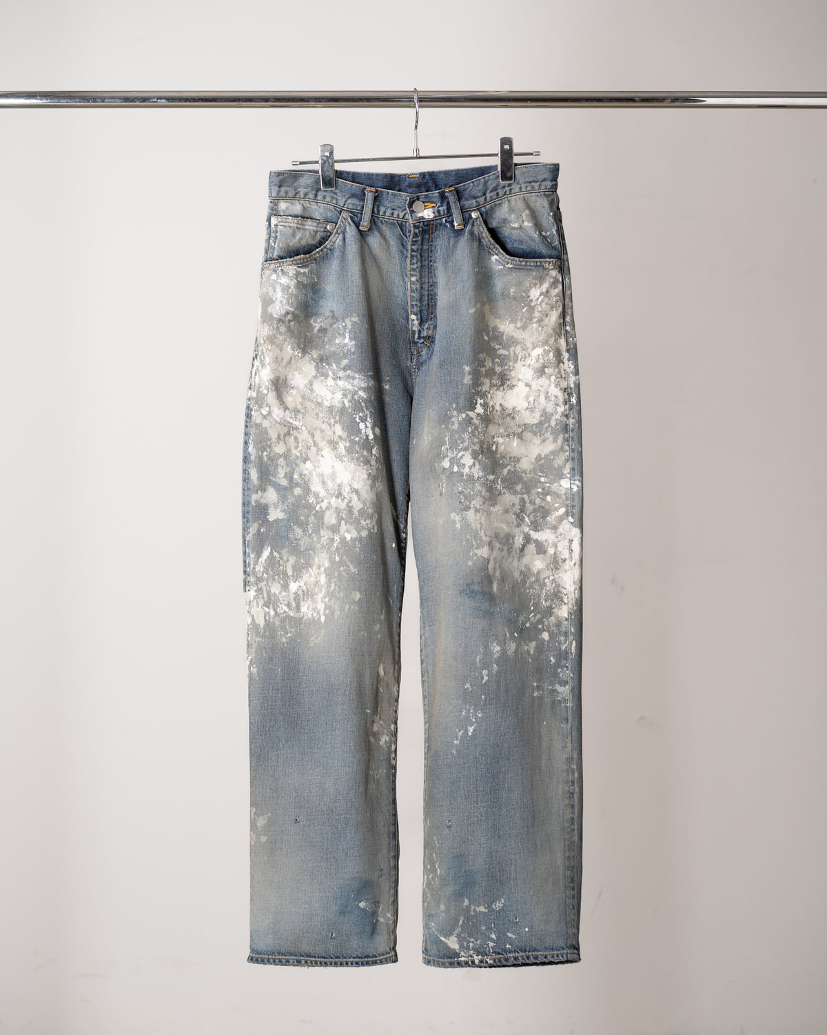 ANCELLM / #08 PAINTED MIDDLE STRAIGHT 5P DENIM PANTS "INDIGO"