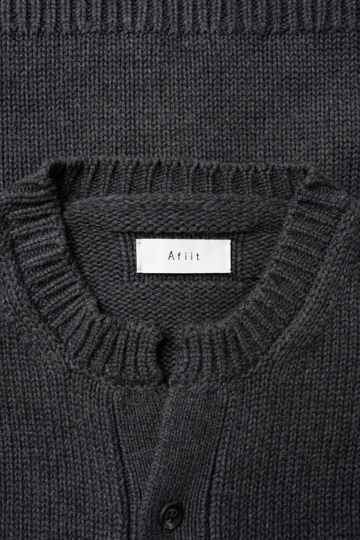 Afiit / CREW NECK CARDIGAN  "CHARCOAL"